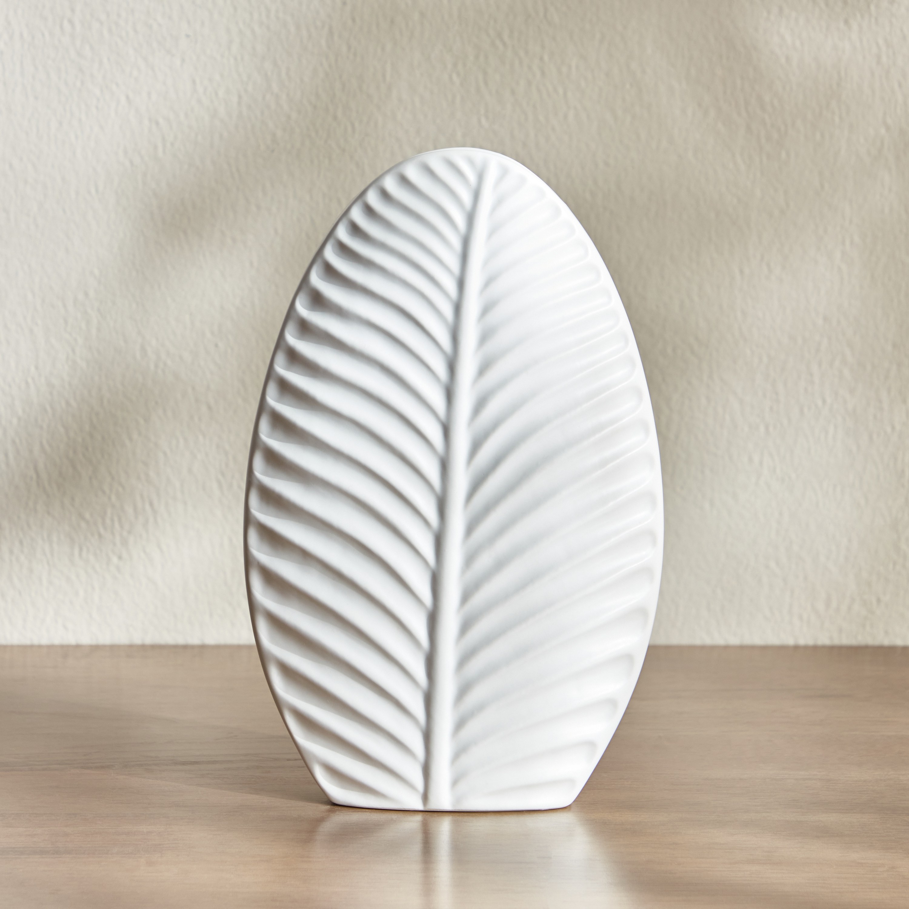 Ribbed Ceramic Vase - 23 cm-household-decor-vasesandbowls-image-1