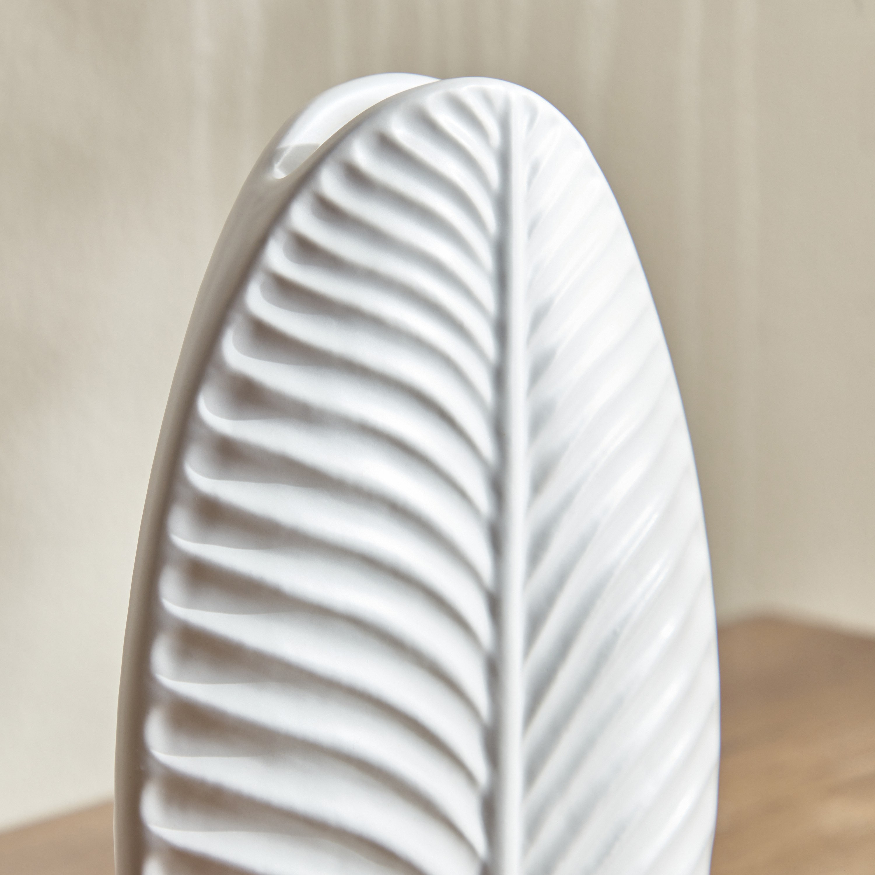 Ribbed Ceramic Vase - 23 cm-household-decor-vasesandbowls-image-3