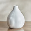 Ribbed Ceramic Vase - 22 cm-household-decor-vasesandbowls-image-1