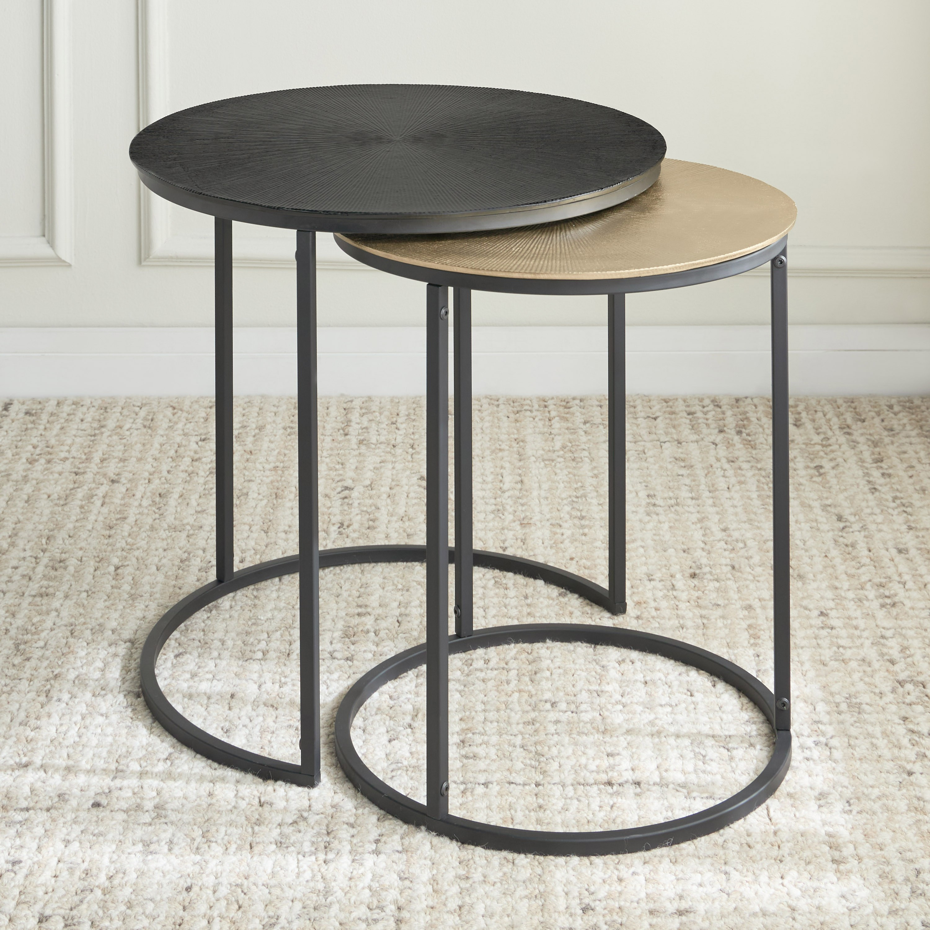 Shop Ribe Metal Top Nesting Tables - Set of 2 | Homecentre UAE
