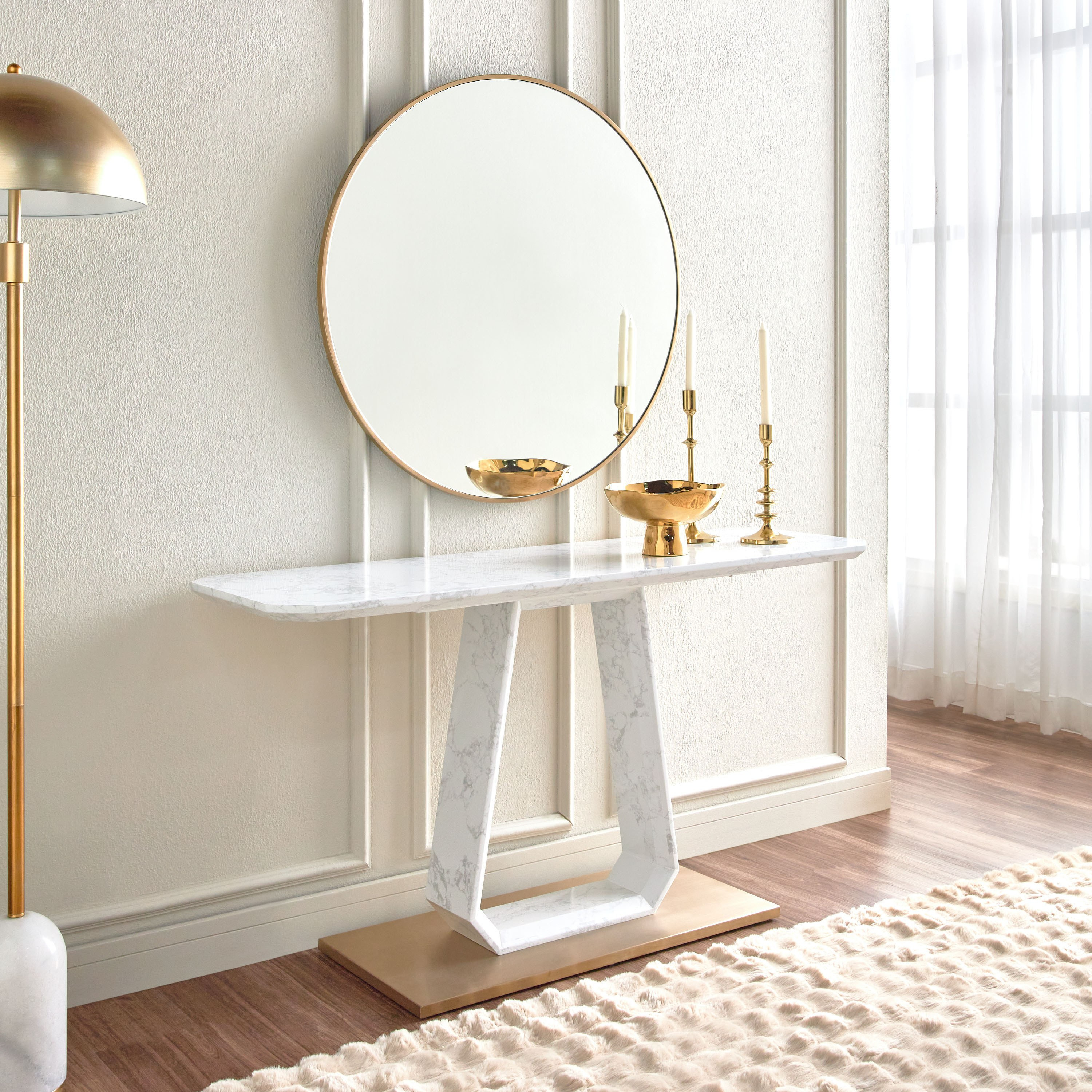 Modern mirror store console table