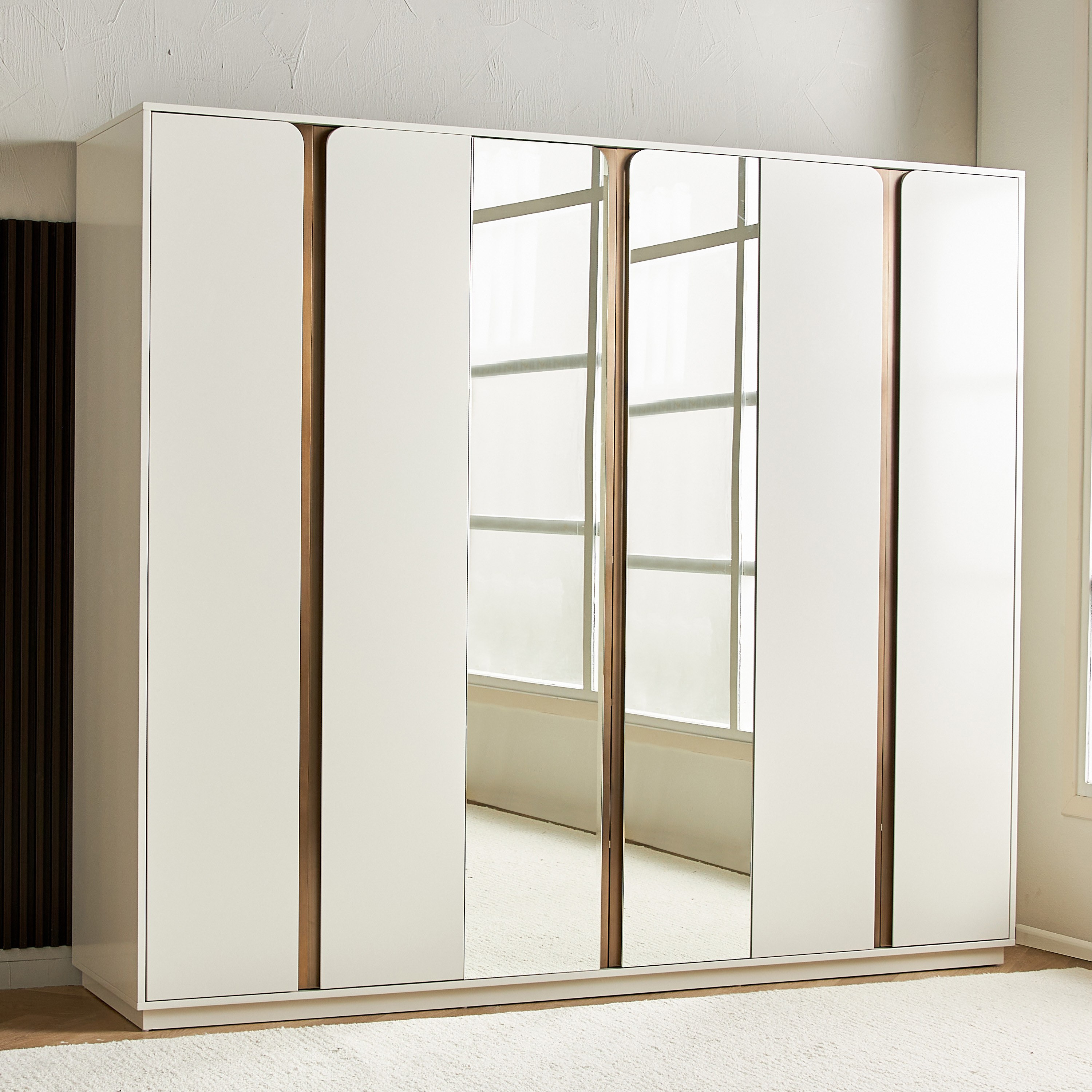 Nordic French 6-Door Wardrobe-furniture-bedroom-wardrobes-image-1