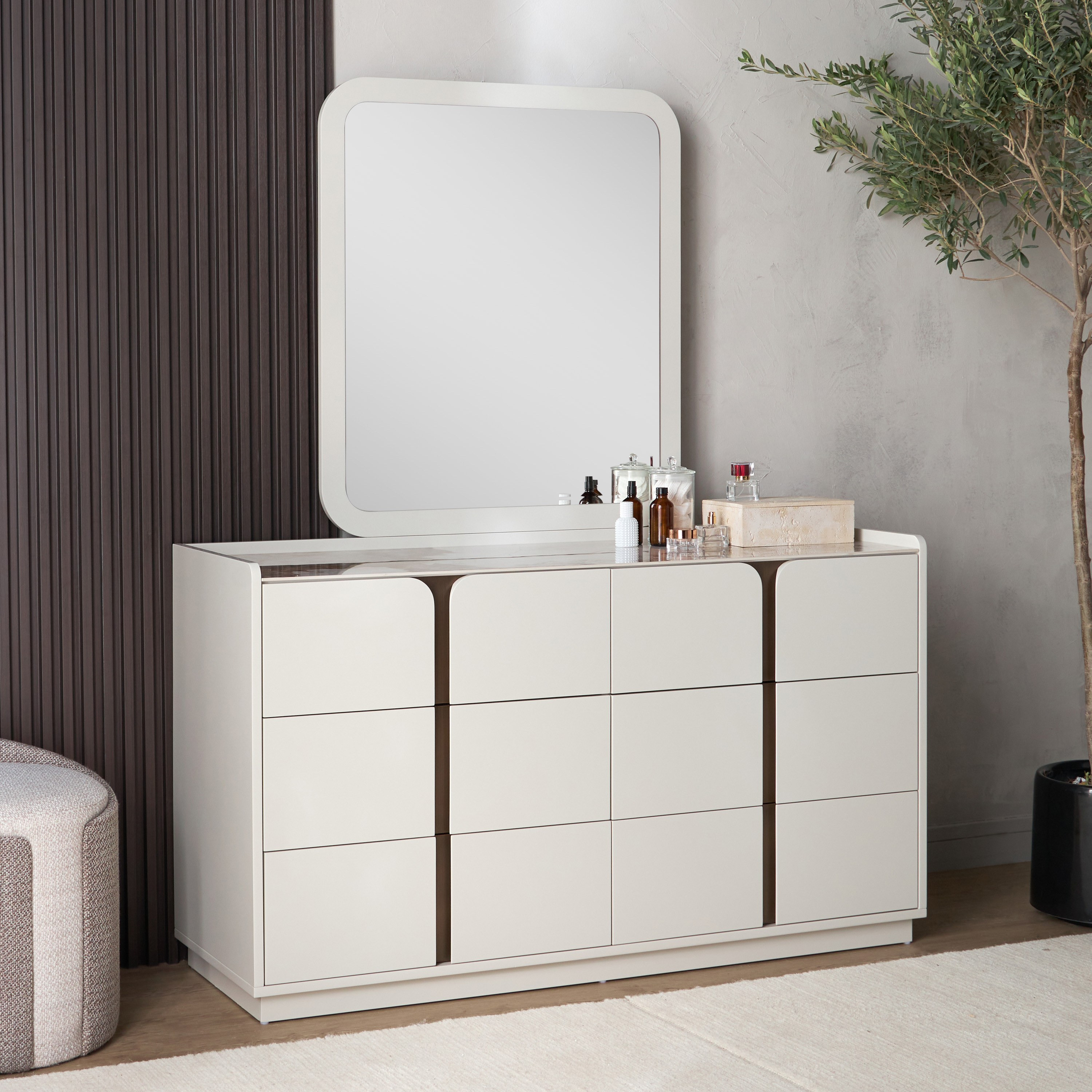 Home Centre Paris Dresser Mirror (Cream) : Amazon.in: Home & Kitchen