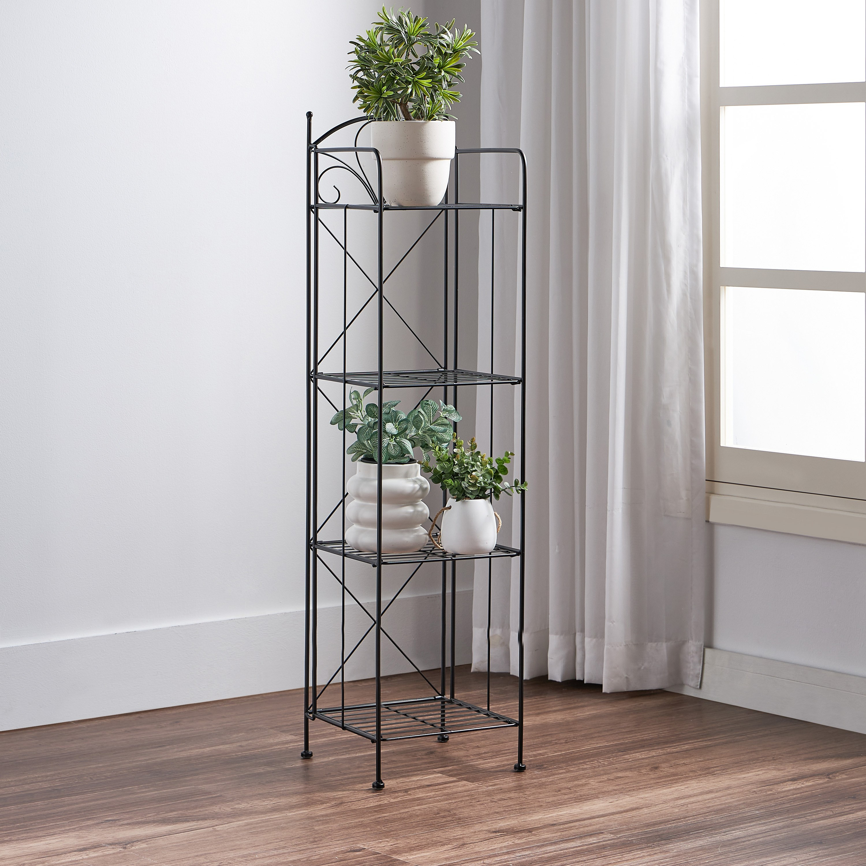 Step Bloom Metal 4-Shelf Planter Stand-household-gardenandoutdoor-trellisandstands-plantstands-image-1