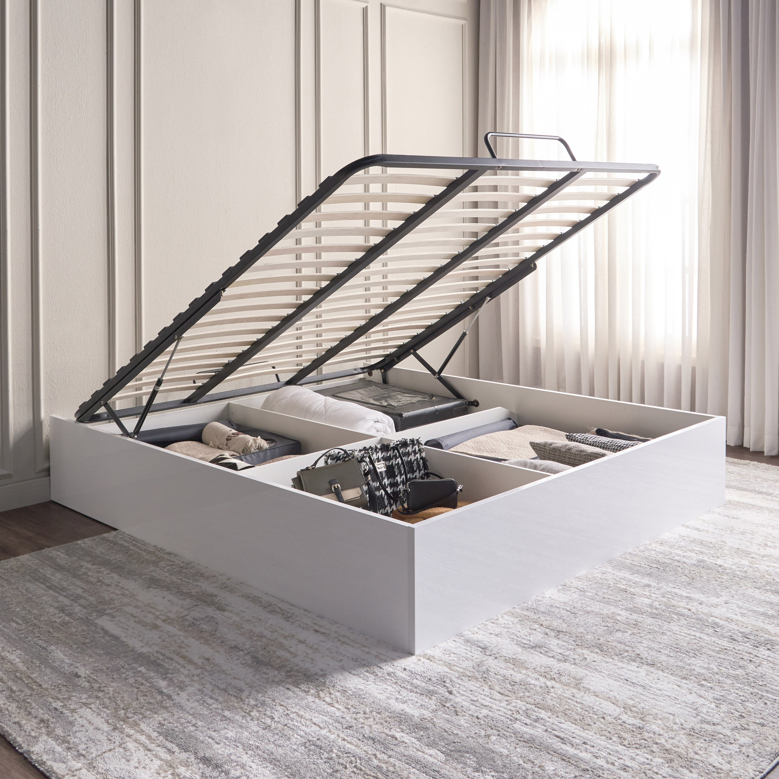 Verona Queen Modular Bed Base with Hydraulic Storage - 160x200 cm