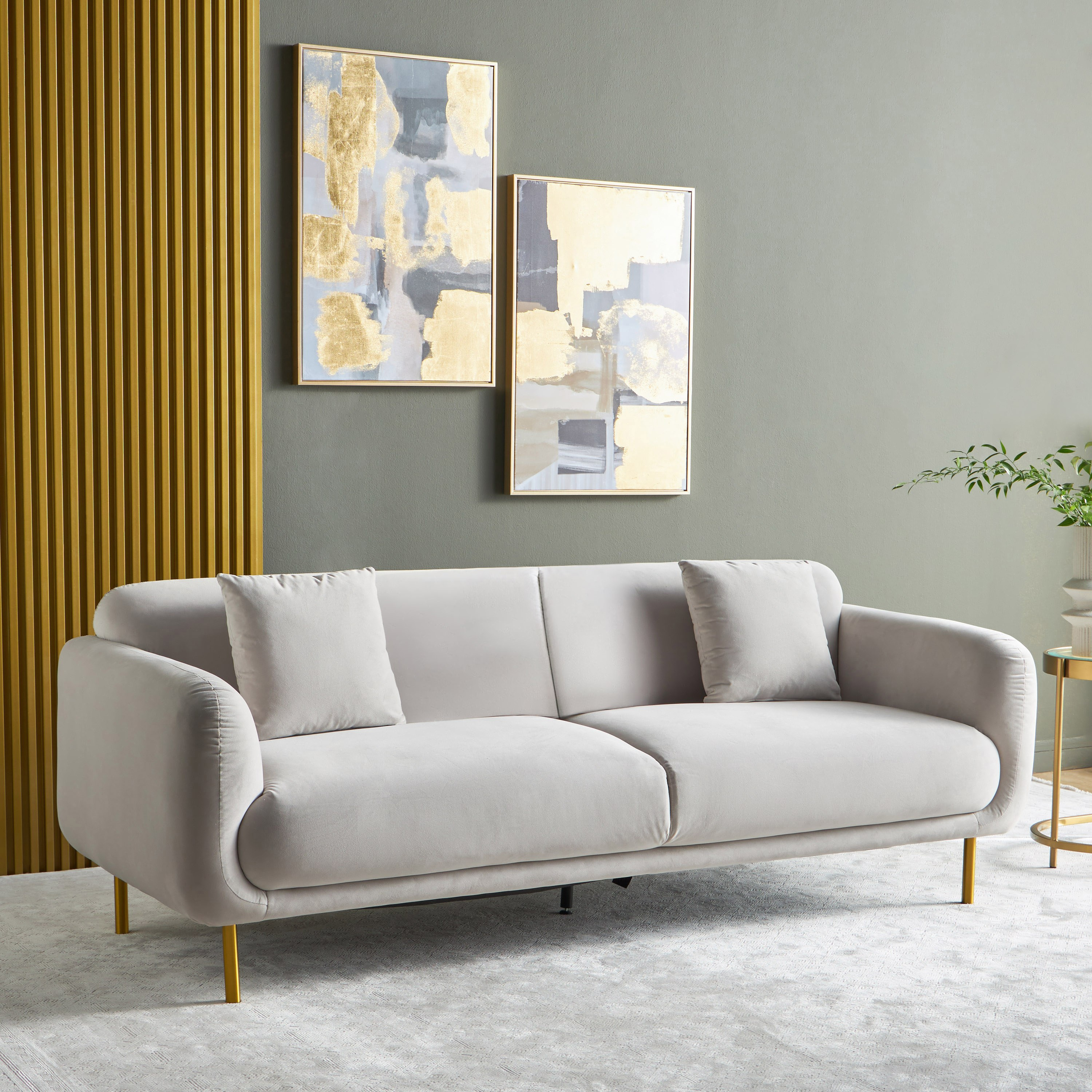 Shop Noura 3-Seater Velvet Sofa | Home Centre KSA