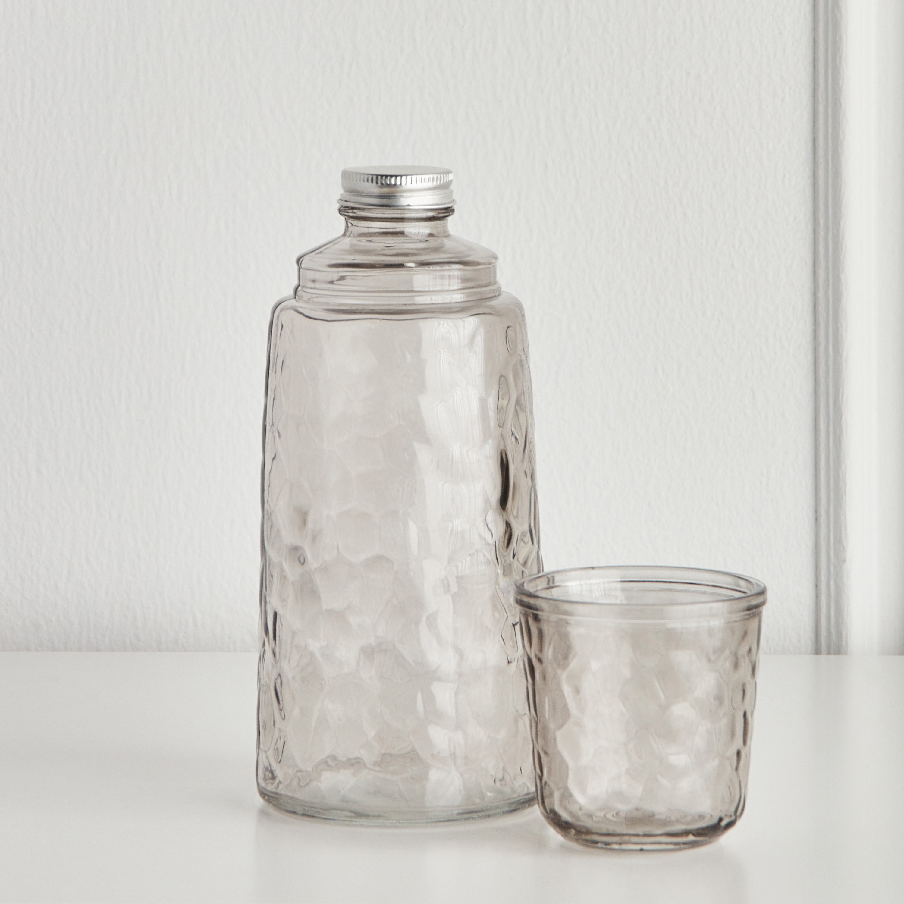 Alda Glass Bottle with Cup - 1.1 L-household-dining-drinkserveware-jugsdecantersandcarafes-image-2