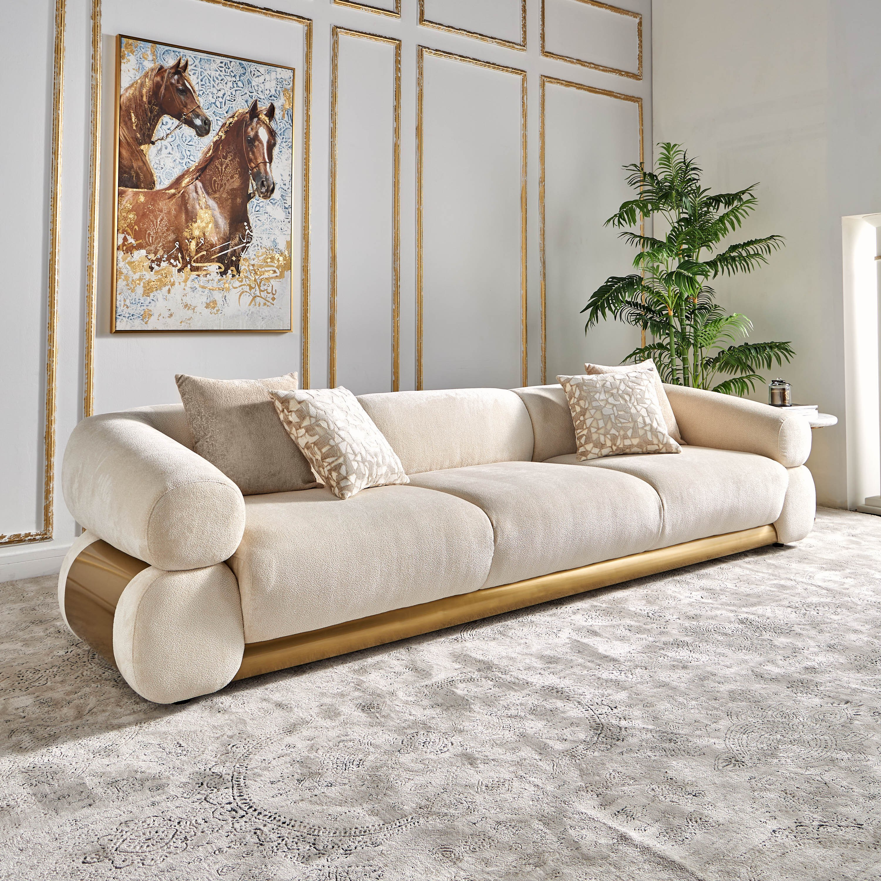 Shop Faris 4 Seater Velvet Sofa Online Home Centre UAE