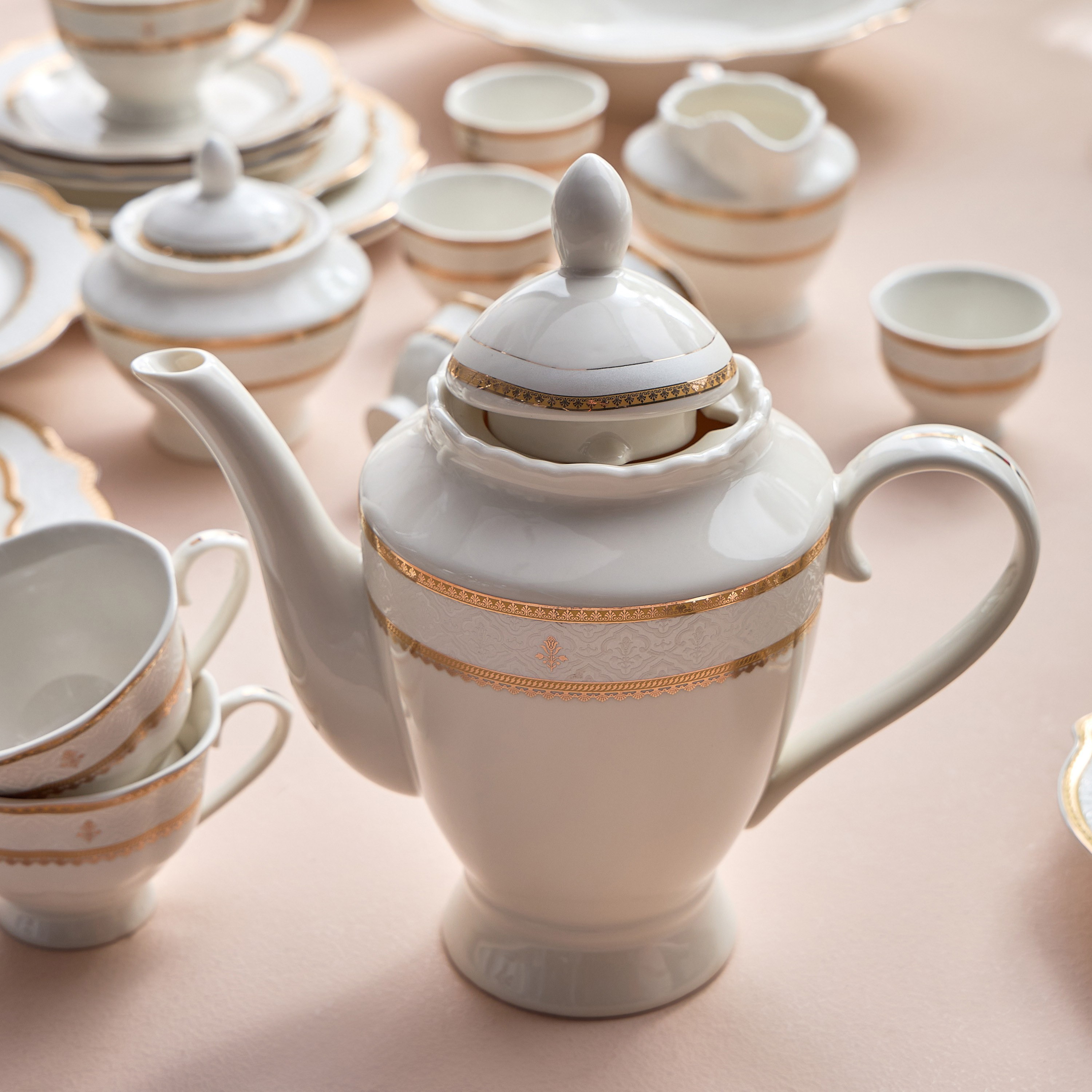طقم عشاء 105 قطعة من خزف نيو بون الفاخر - ليلى-household-dining-dinnerware-dinnersets-image-3