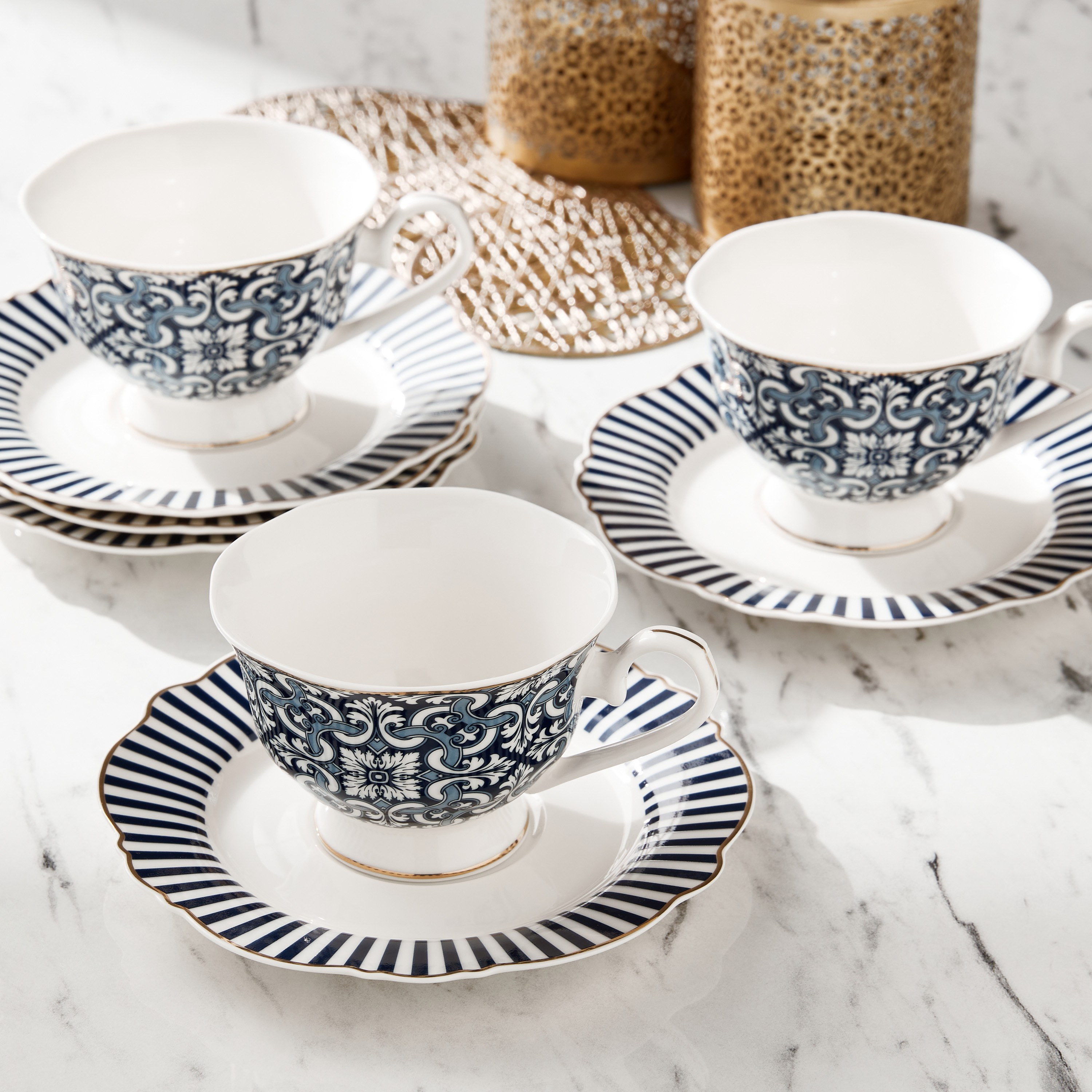 Zahri 12-Piece Porcelain Cup and Saucer Set - 200 ml, Serves 6-household-dining-teaandcoffee-teaandcoffeesets-image-3