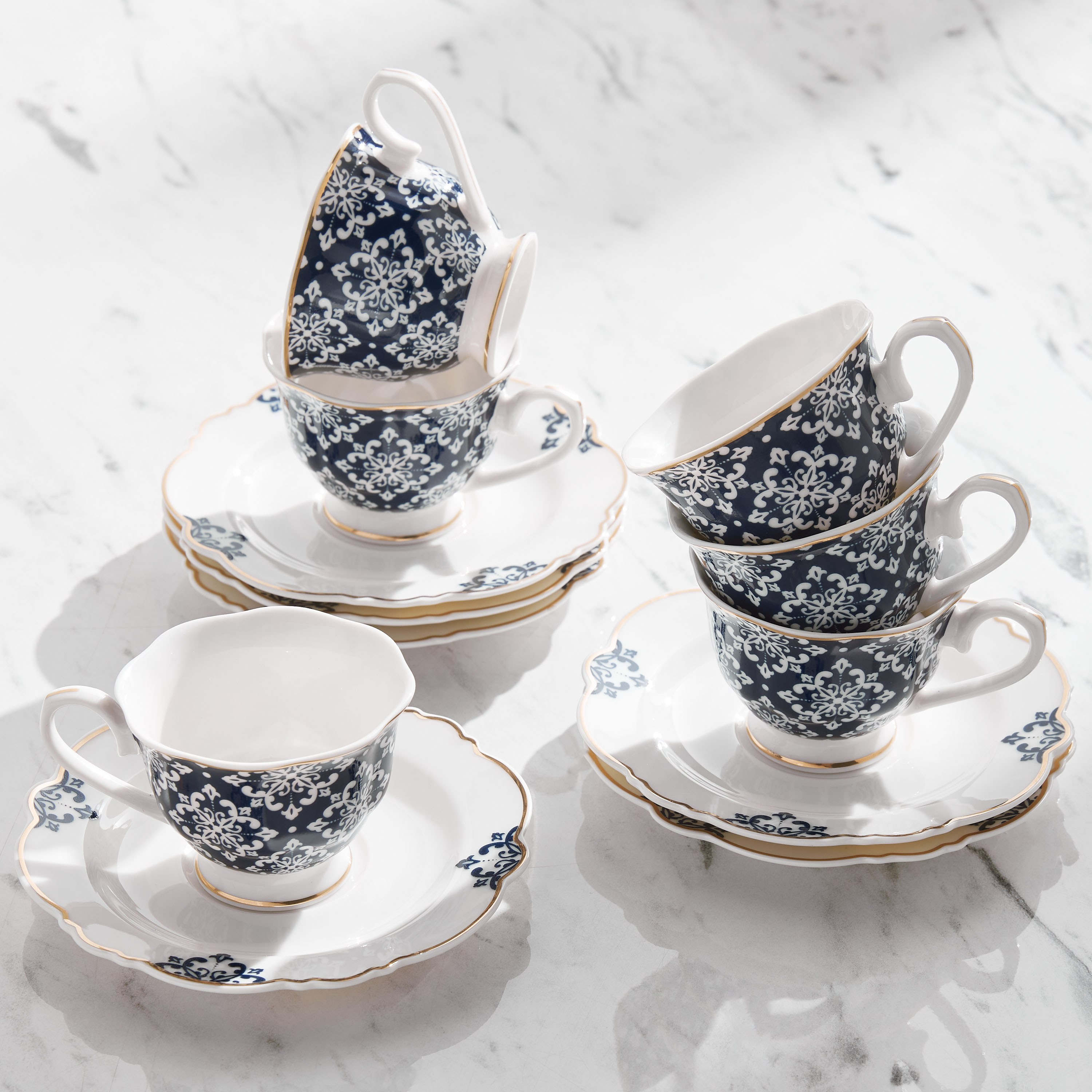 Zahri 12-Piece Porcelain Espresso Set - 90 ml, Serves 6-household-dining-teaandcoffee-teaandcoffeesets-image-1