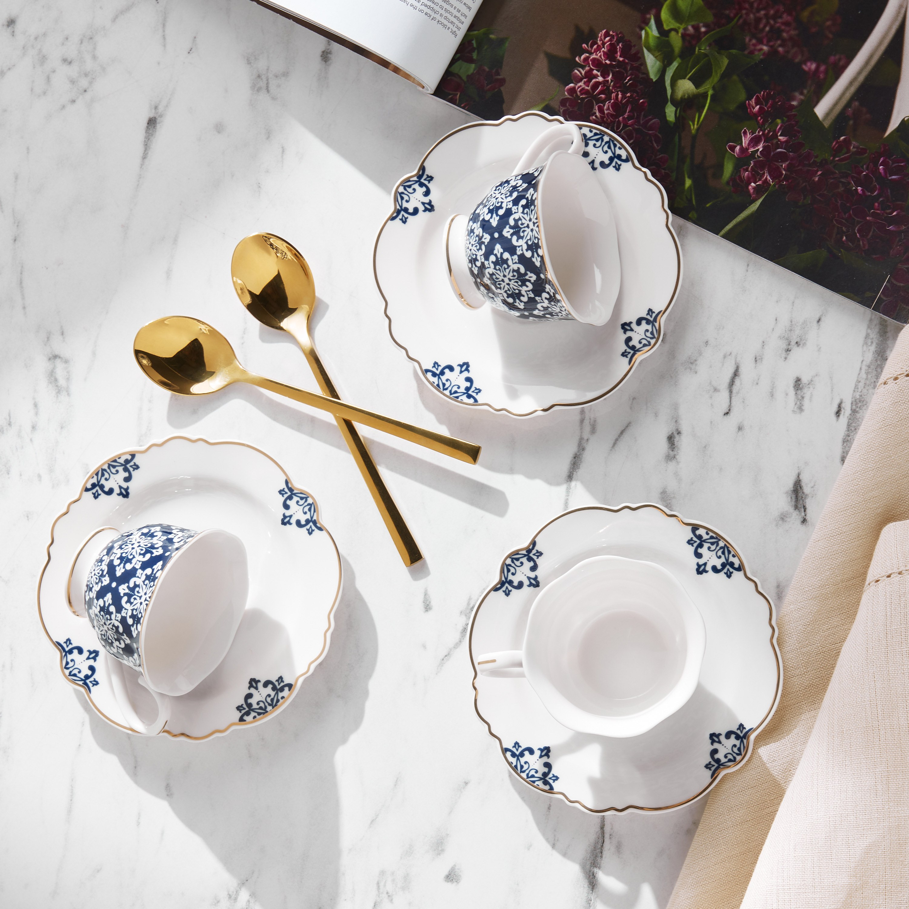 Zahri 12-Piece Porcelain Espresso Set - 90 ml, Serves 6-household-dining-teaandcoffee-teaandcoffeesets-image-3