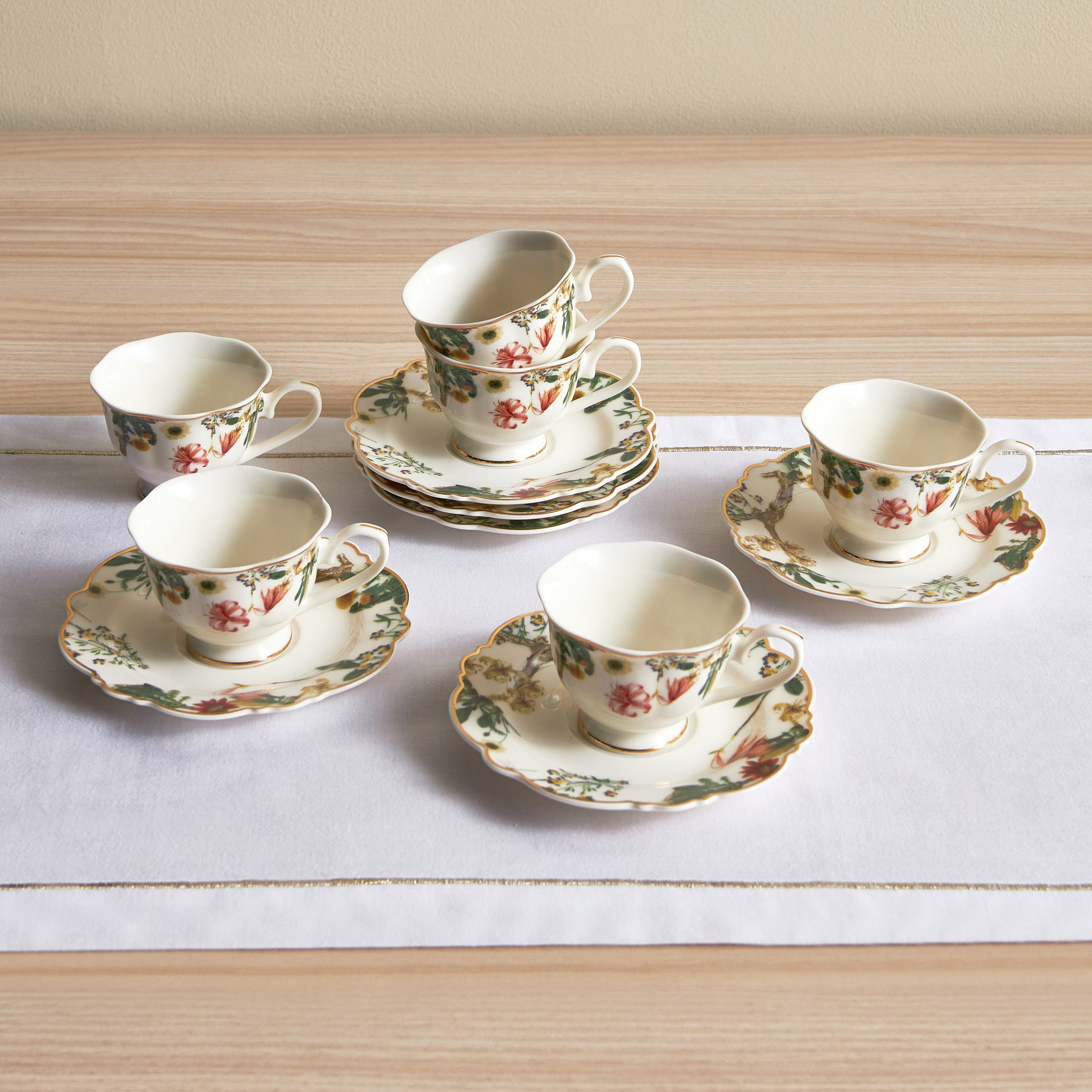 Serina 12-Piece Porcelain Espresso Set - 90 ml, Serves 6-household-dining-teaandcoffee-teaandcoffeesets-image-1