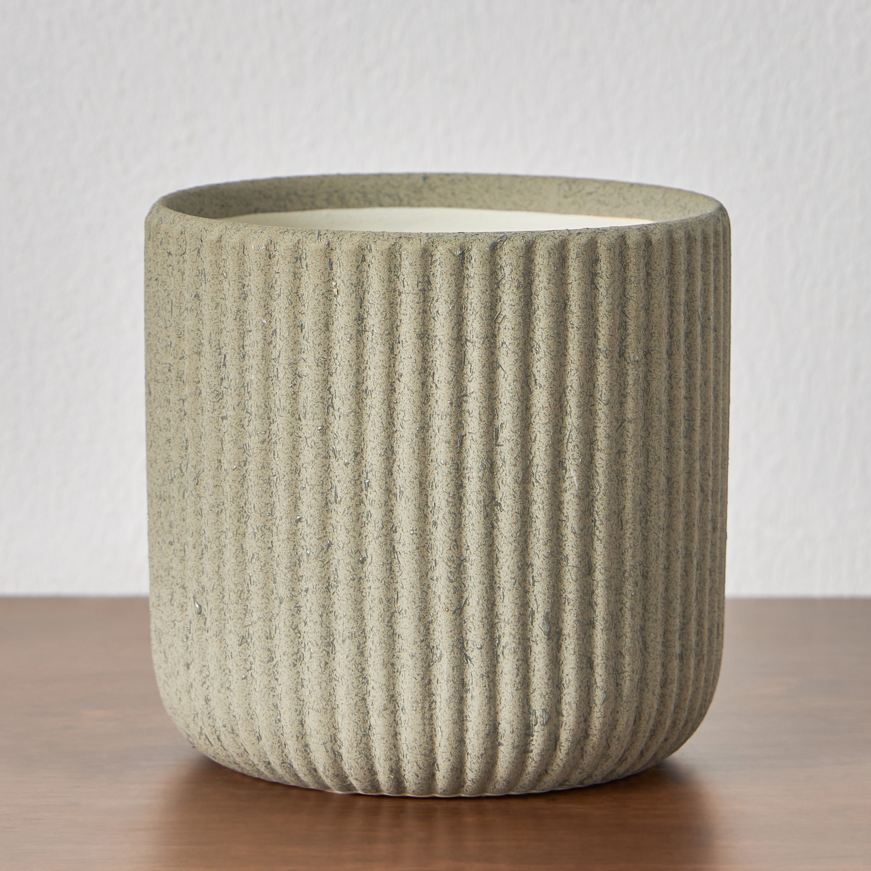 Stucco Ribbed Ceramic Planter - 13 cm-household-gardenandoutdoor-potsandplanters-planters-image-2