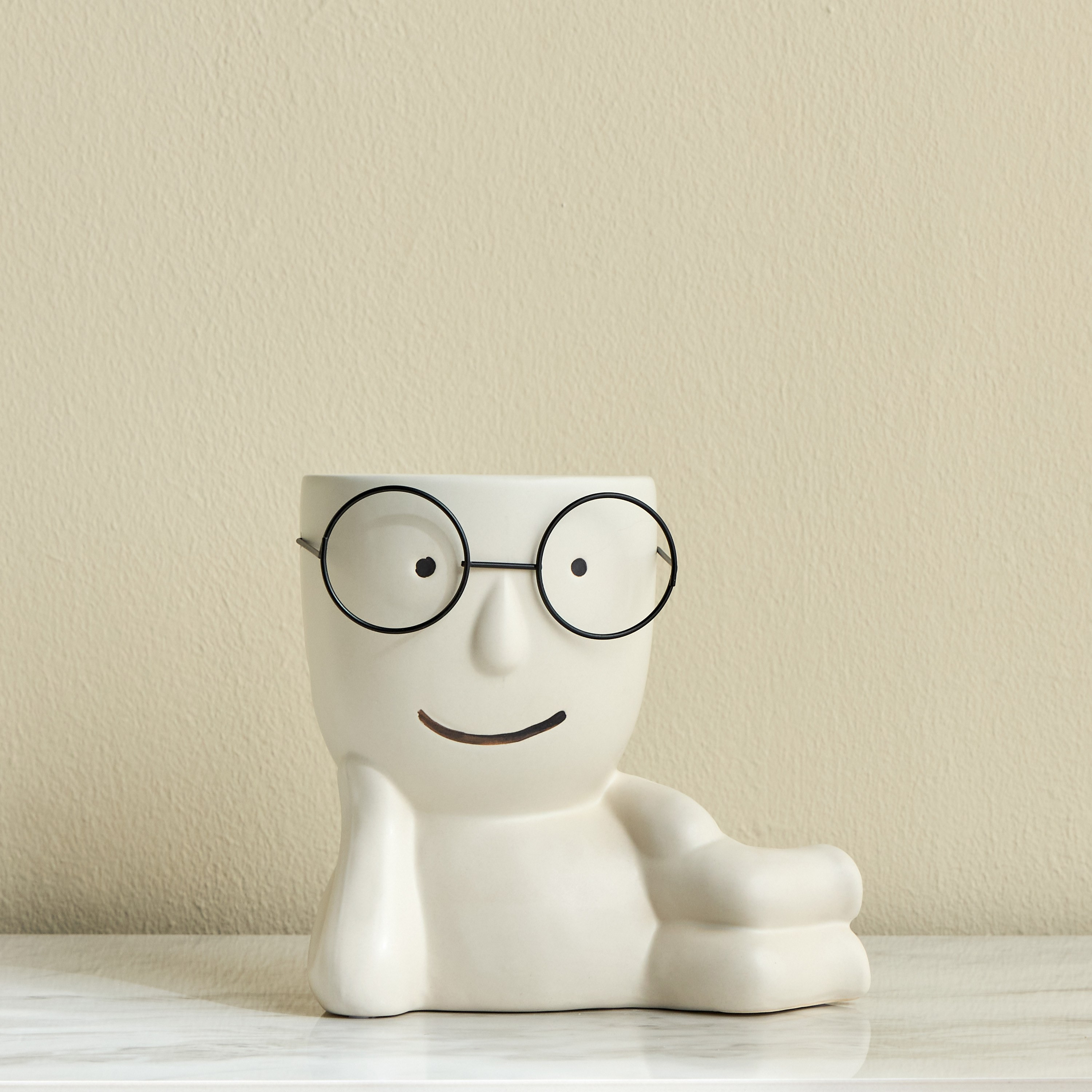 Harry Lazy Speckled Ceramic Planter - 14 cm-household-gardenandoutdoor-potsandplanters-planters-image-2
