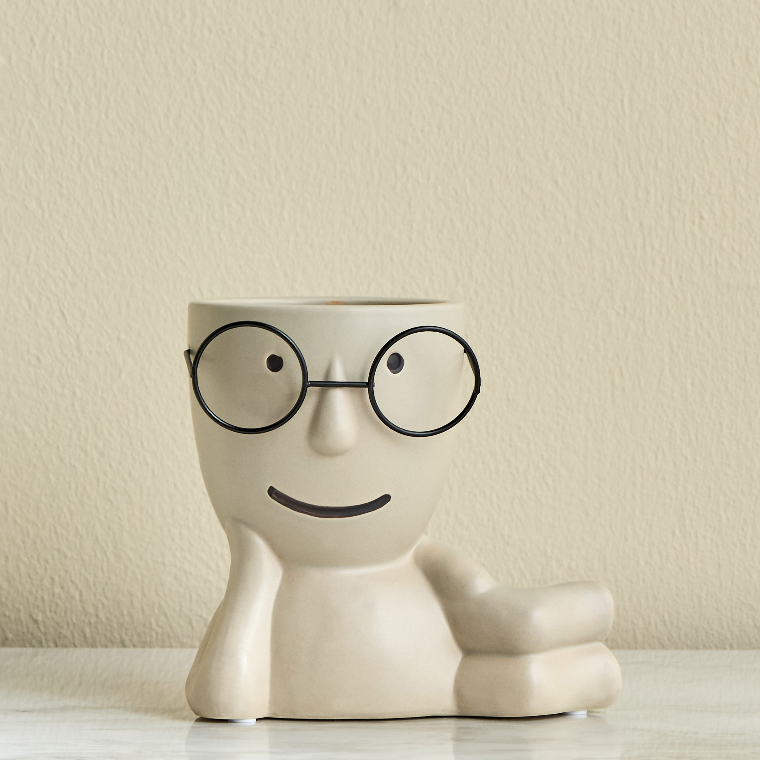 Harry Lazy Speckled Ceramic Planter - 16 cm-household-gardenandoutdoor-potsandplanters-planters-image-2