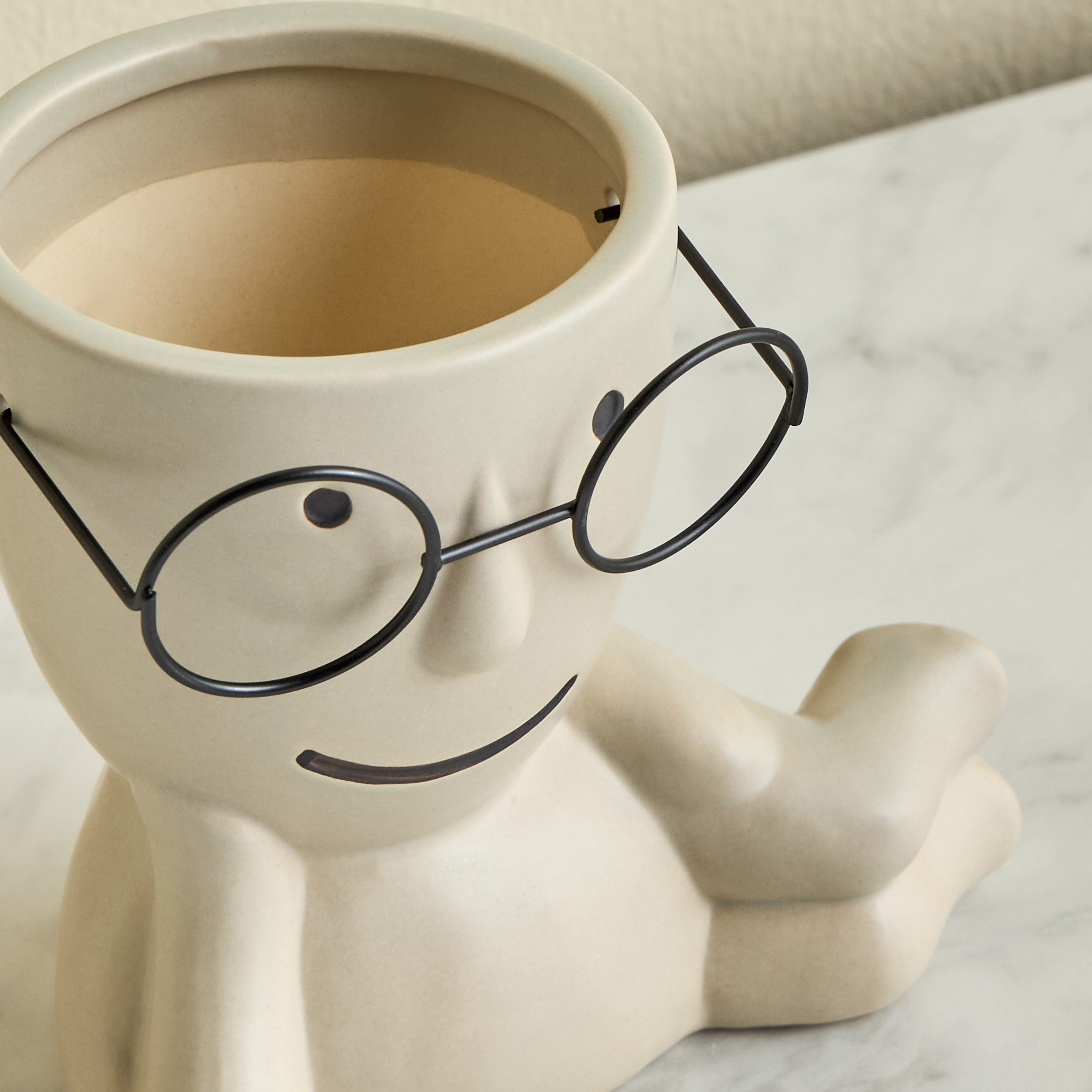 Harry Lazy Speckled Ceramic Planter - 16 cm-household-gardenandoutdoor-potsandplanters-planters-image-3