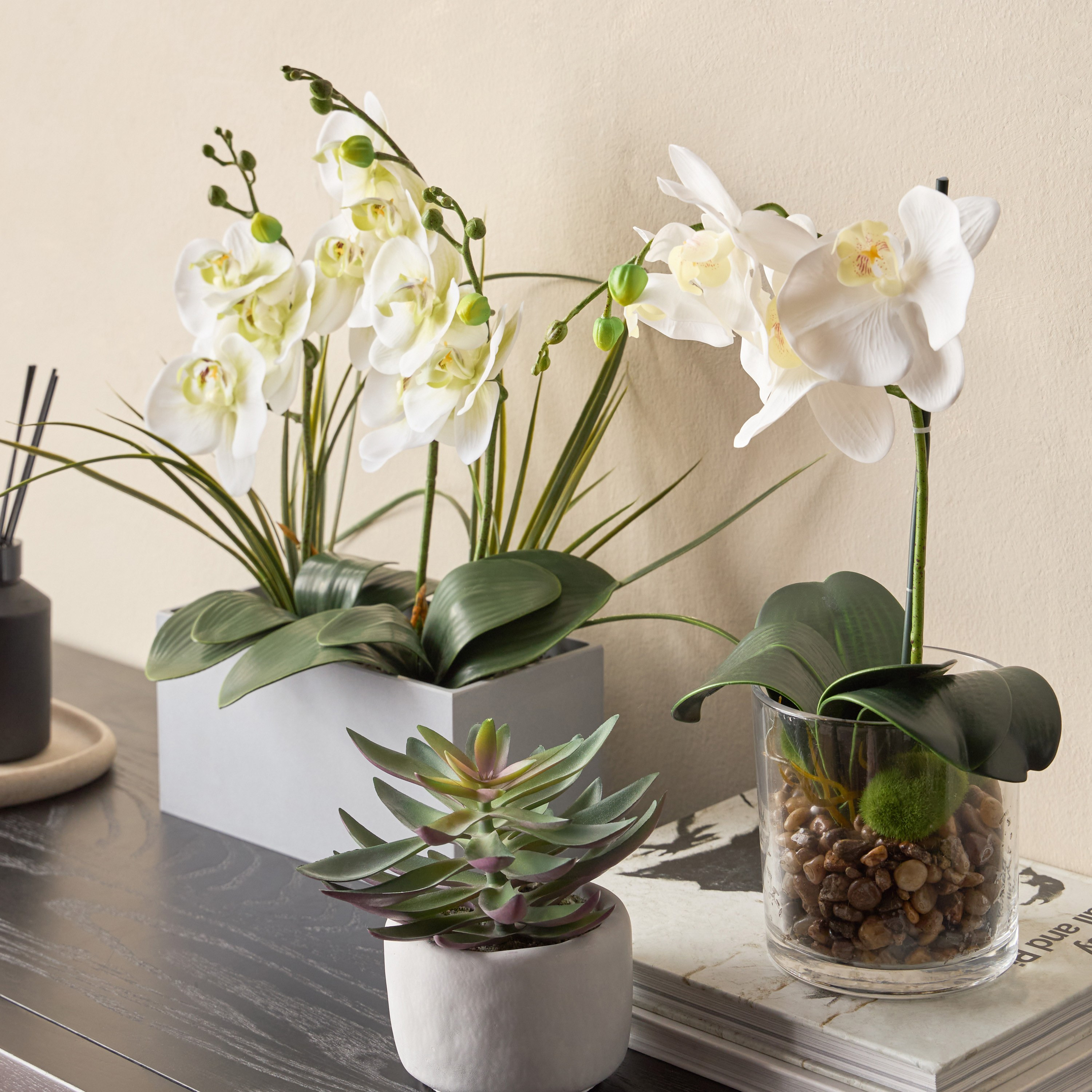 Clarity Orchid in Glass Pot - 18 cm-household-gardenandoutdoor-artificialflowersandplants-flowers-image-4