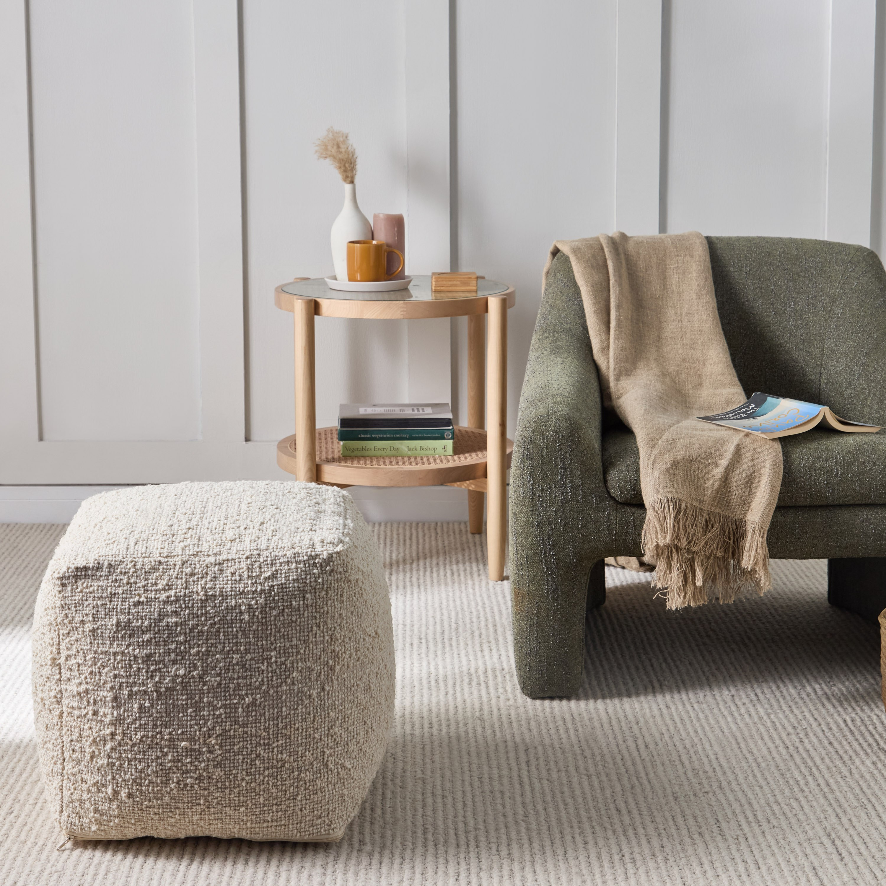 Esmeray Handwoven Wool Pouf - 40x40 cm-household-cushionsandthrows-poufs-image-5