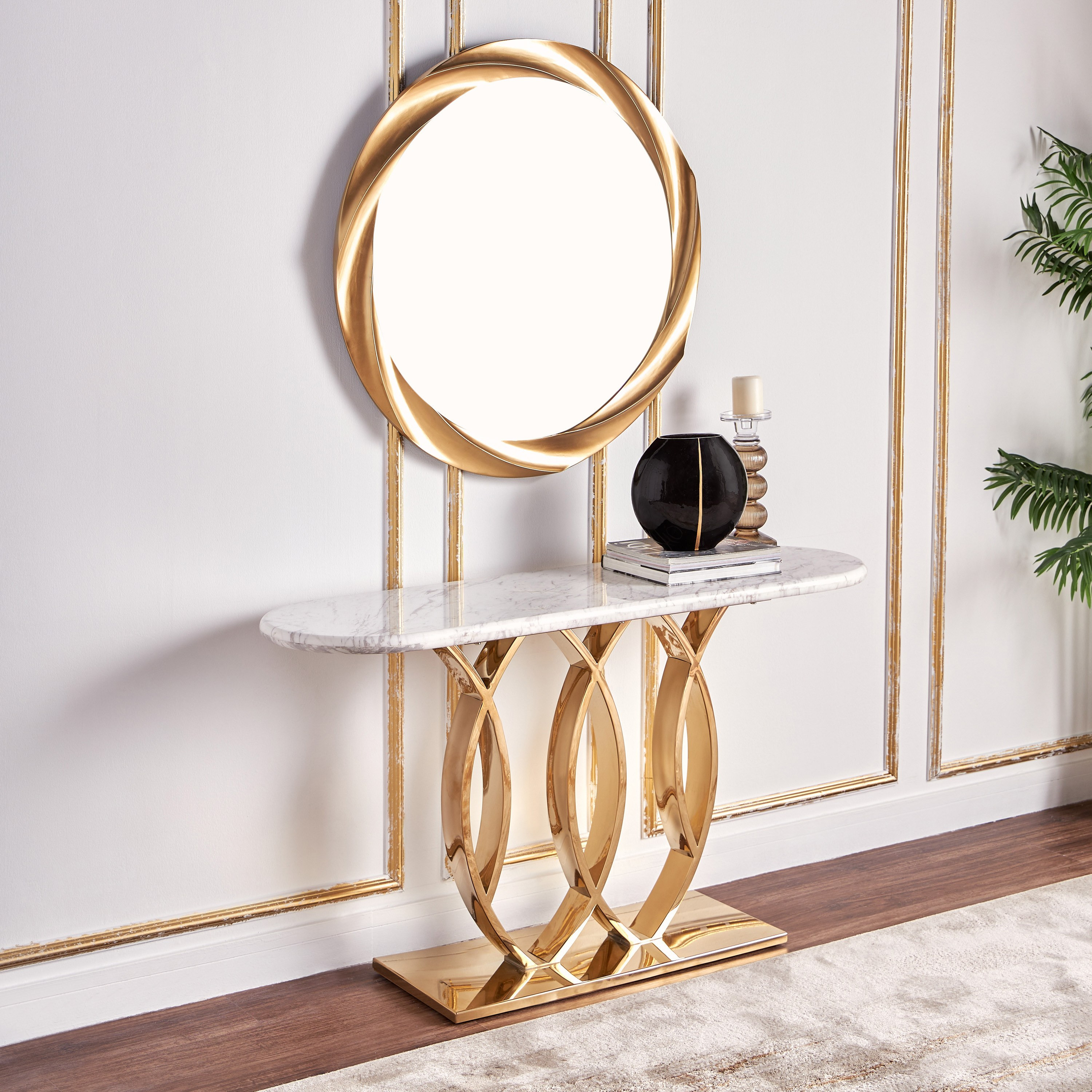 Modern mirror store console table