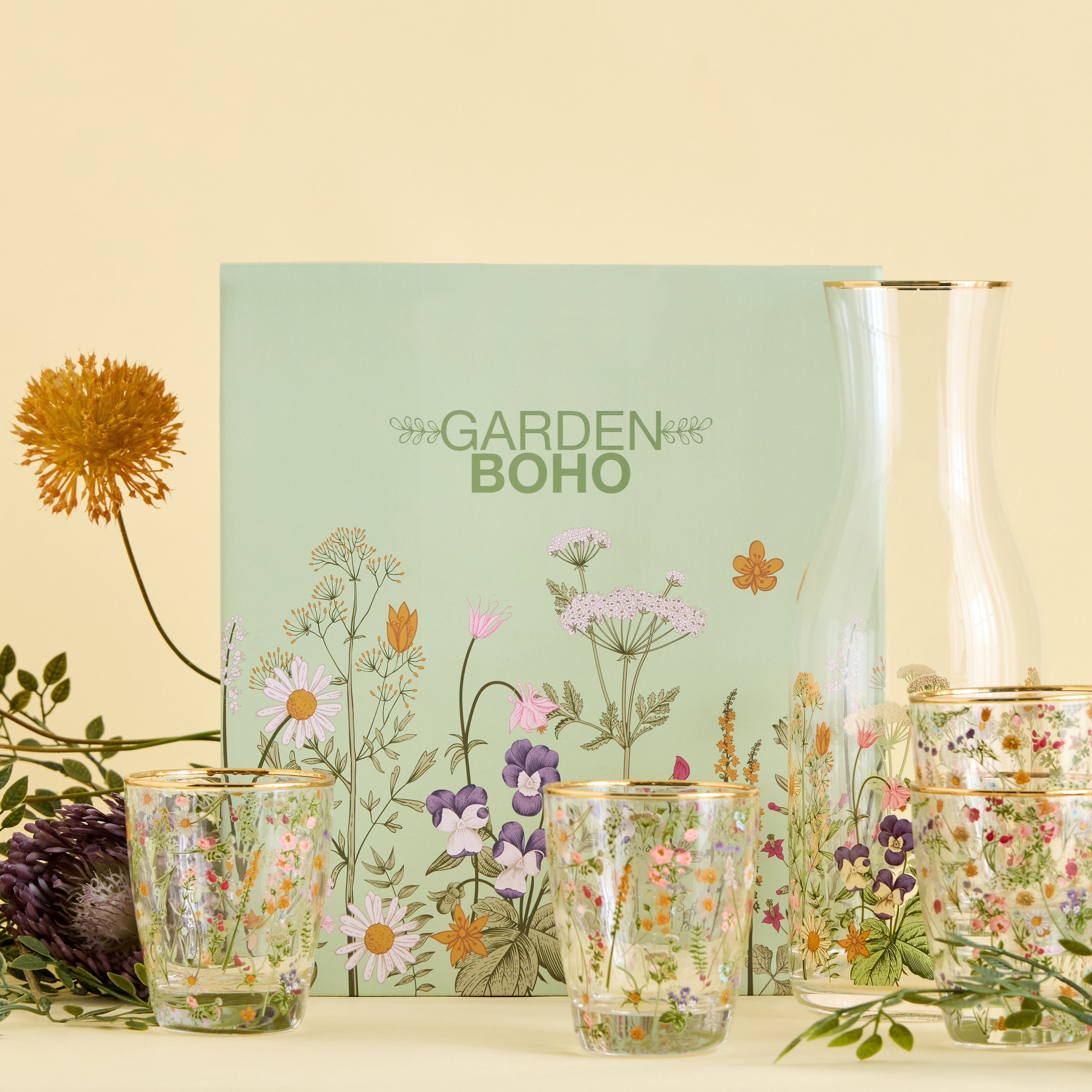 Garden Boho 5-Piece Carafe Set - 345 ml-household-giftingaccessories-giftings-image-6