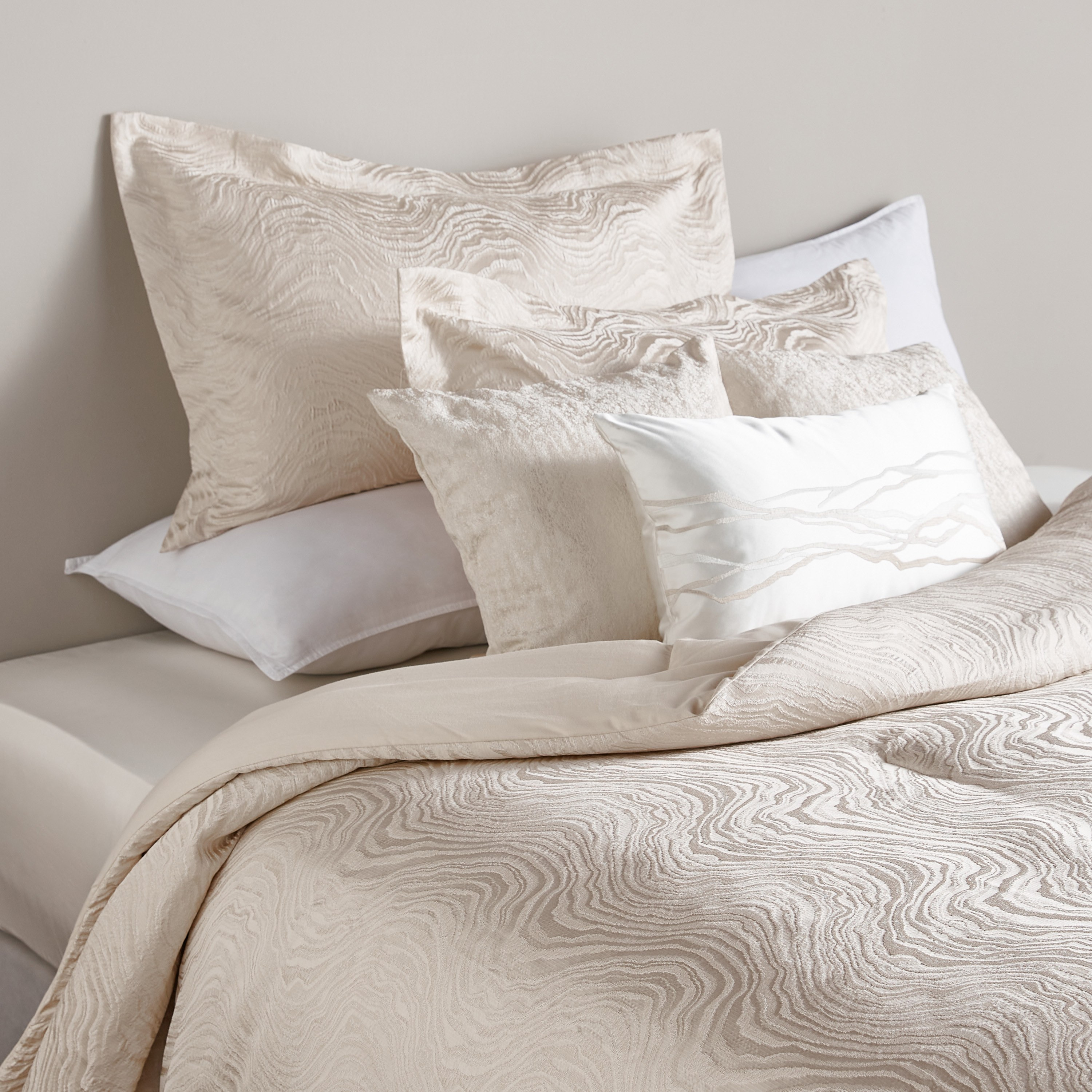 Shop Ashley Wave Jacquard 6Piece Super King Size Comforter Set