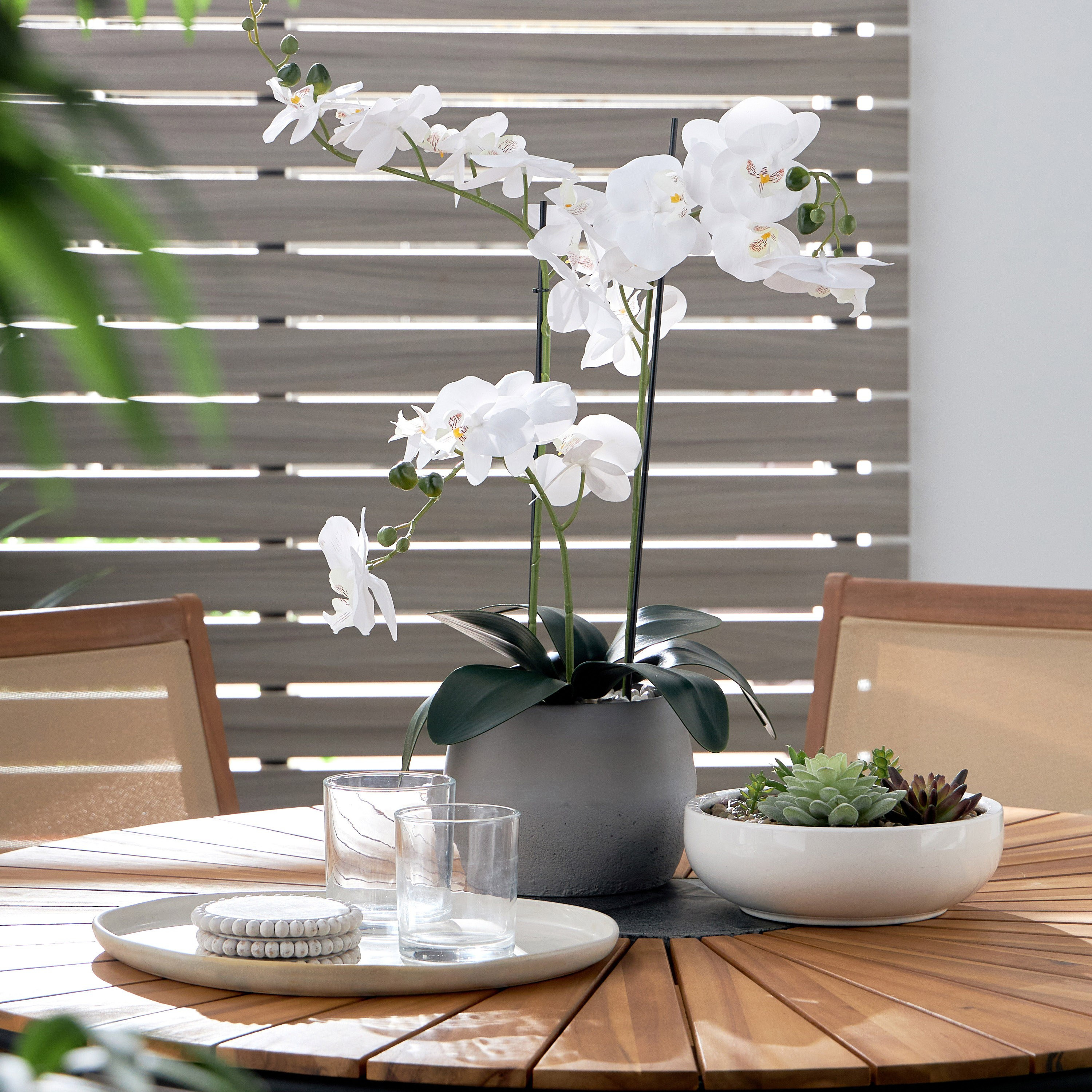 Terra Orchid Plant in Ceramic Pot - 60 cm-household-gardenandoutdoor-artificialflowersandplants-flowers-image-4
