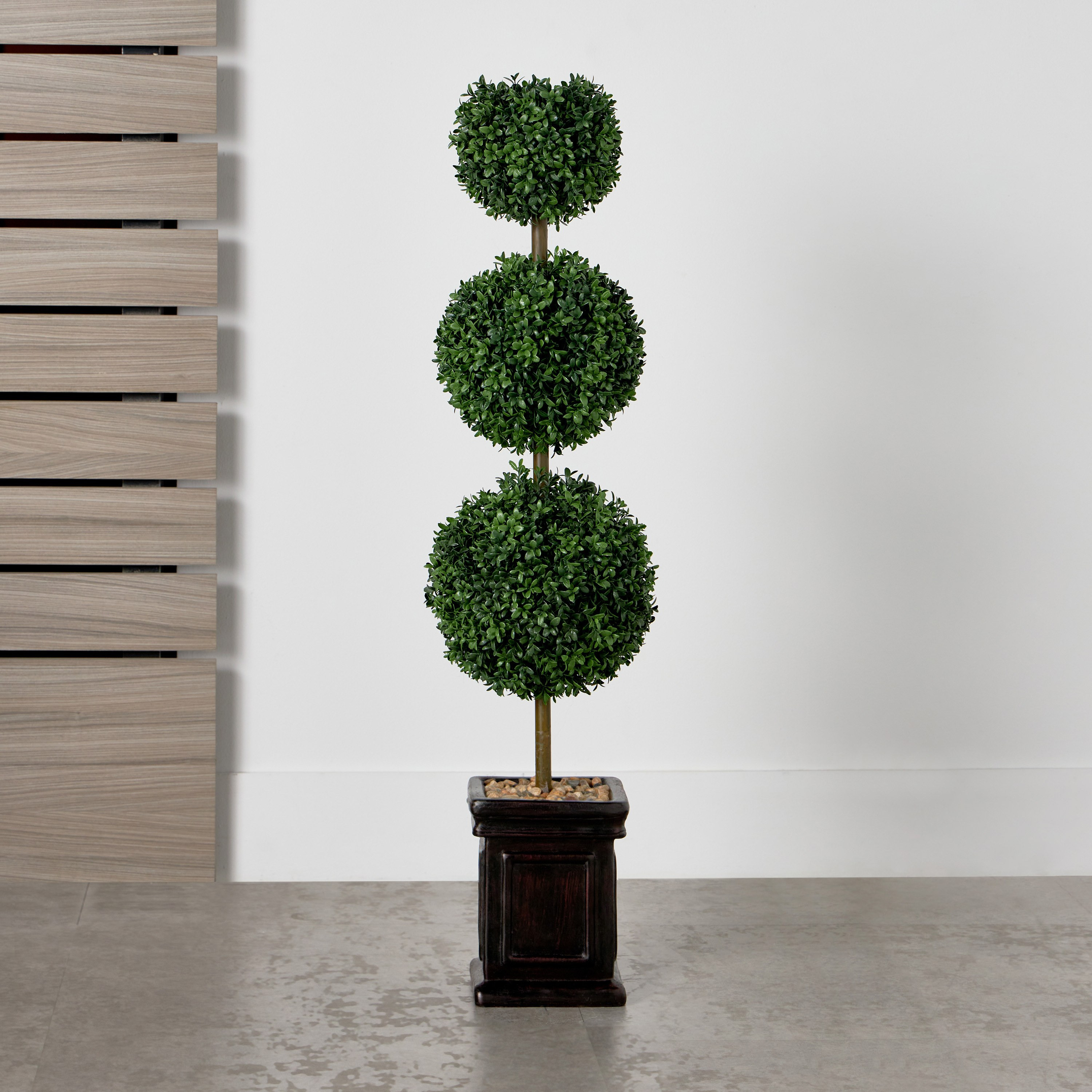 Topiary Triple Boxwood Plant in Pot - 106 cm-household-gardenandoutdoor-artificialplants-pottedplants-image-1