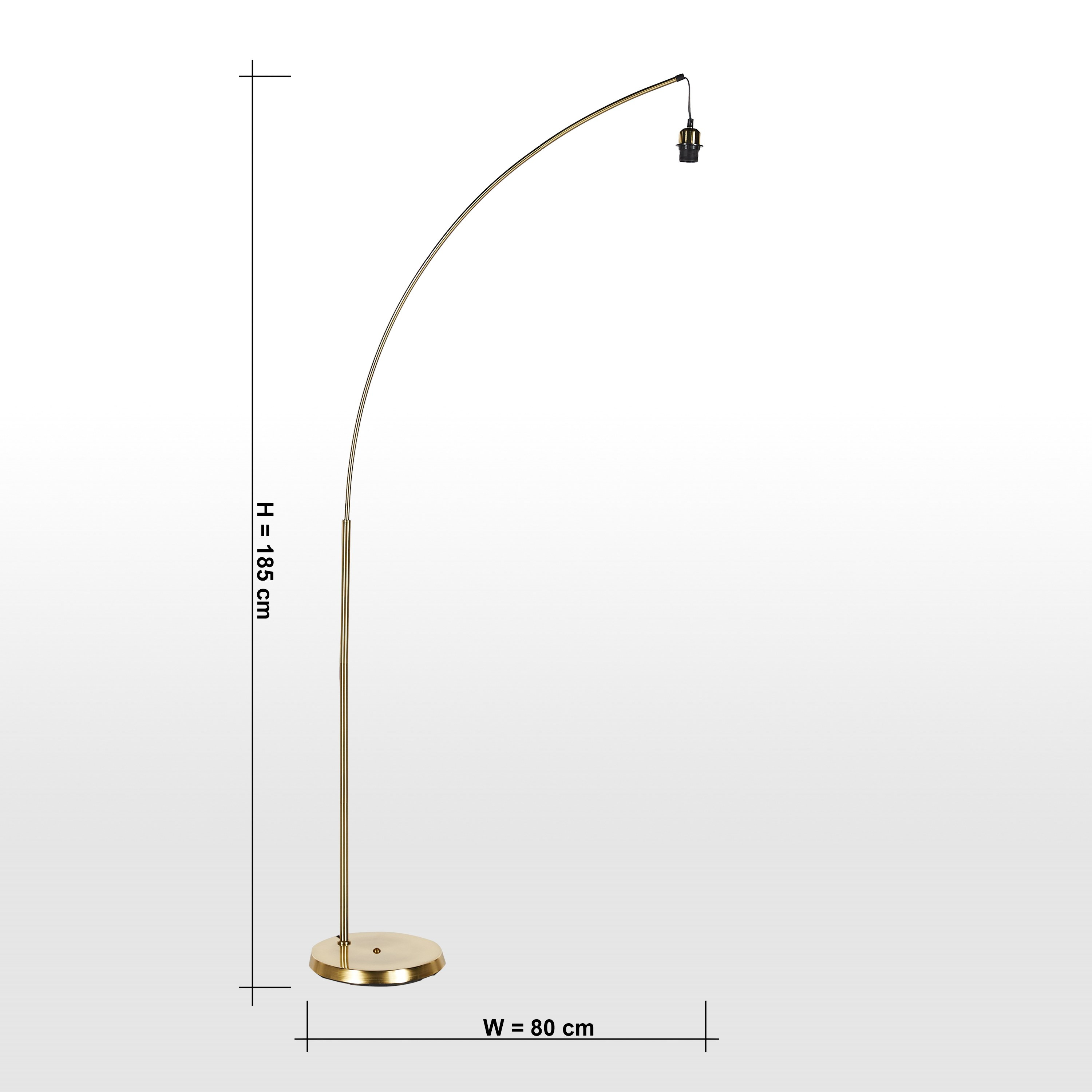Mix and Match Metal Pole Arc Floor Lamp Base - 185 cm-household-lighting-floorlamps-image-5