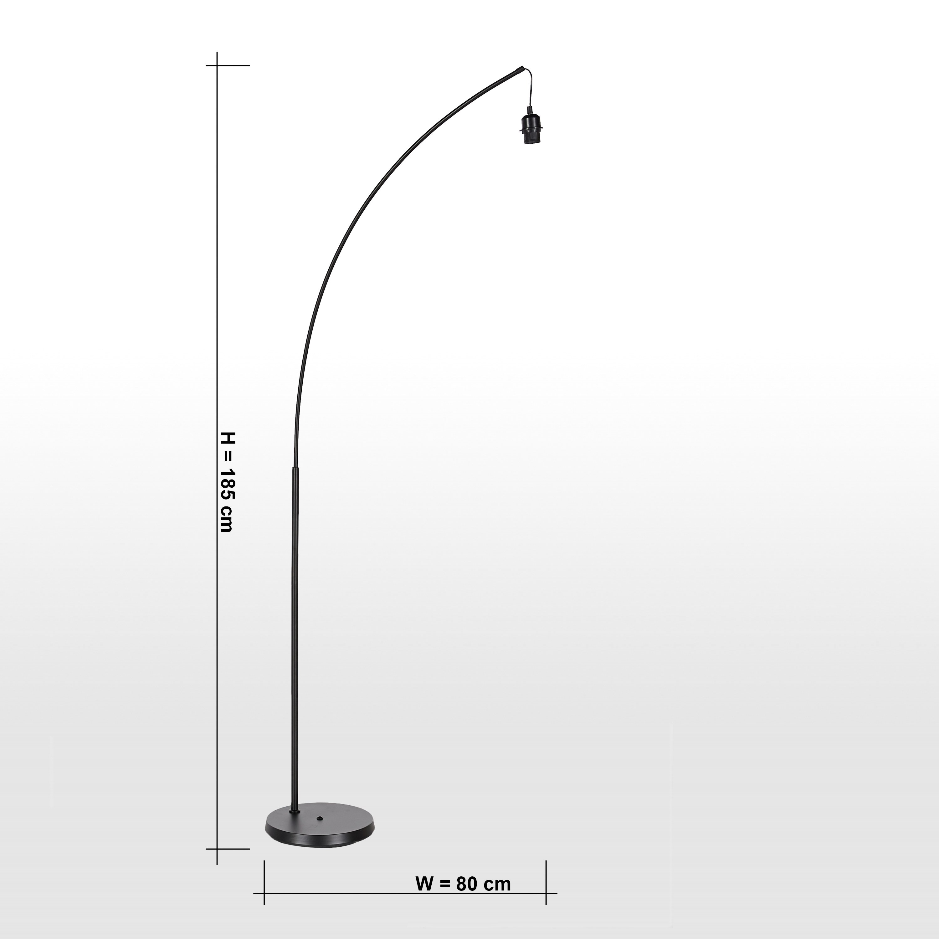 Mix and Match Metal Pole Arc Floor Lamp Base - 185 cm-household-lighting-floorlamps-image-5