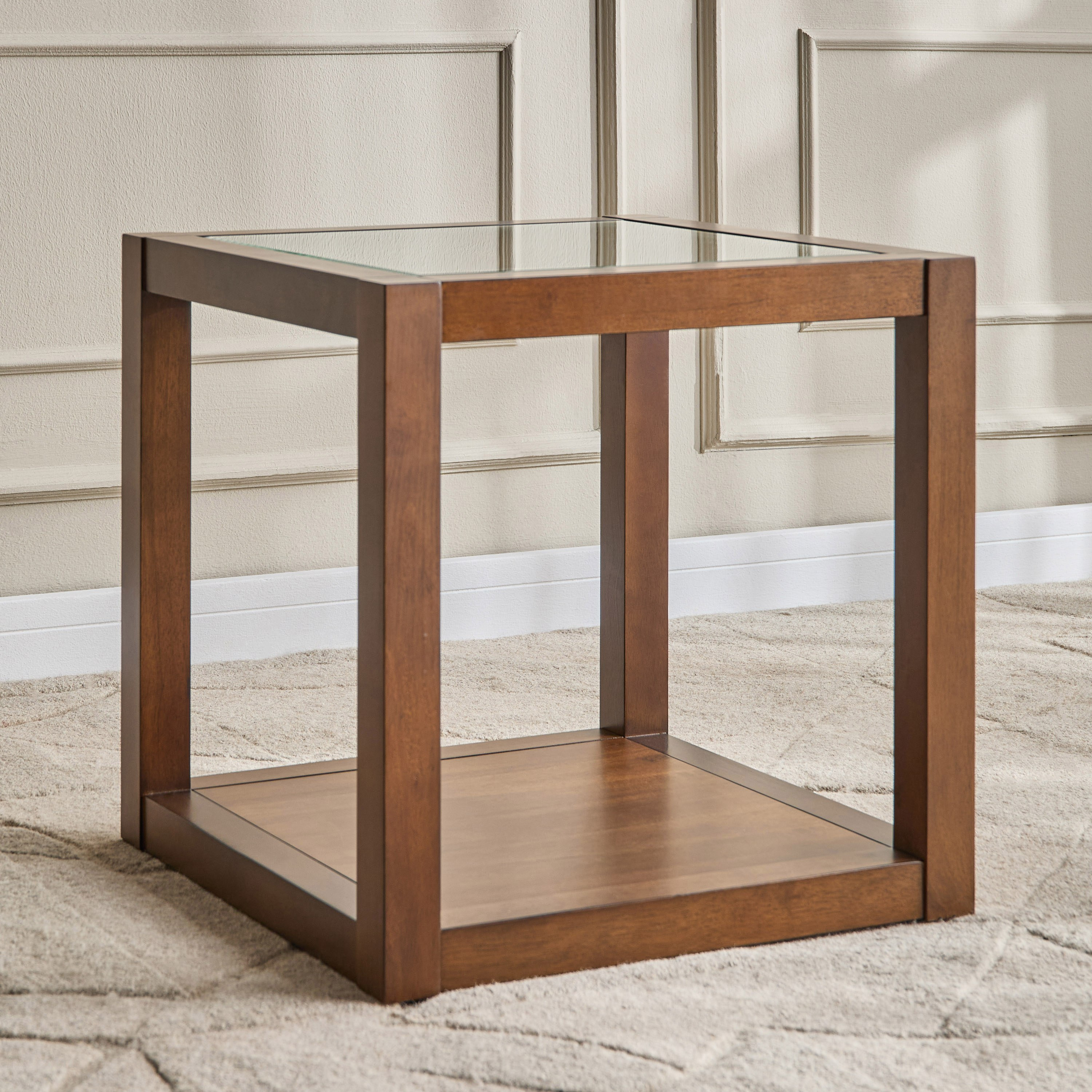 Frances Glass Top Side Table