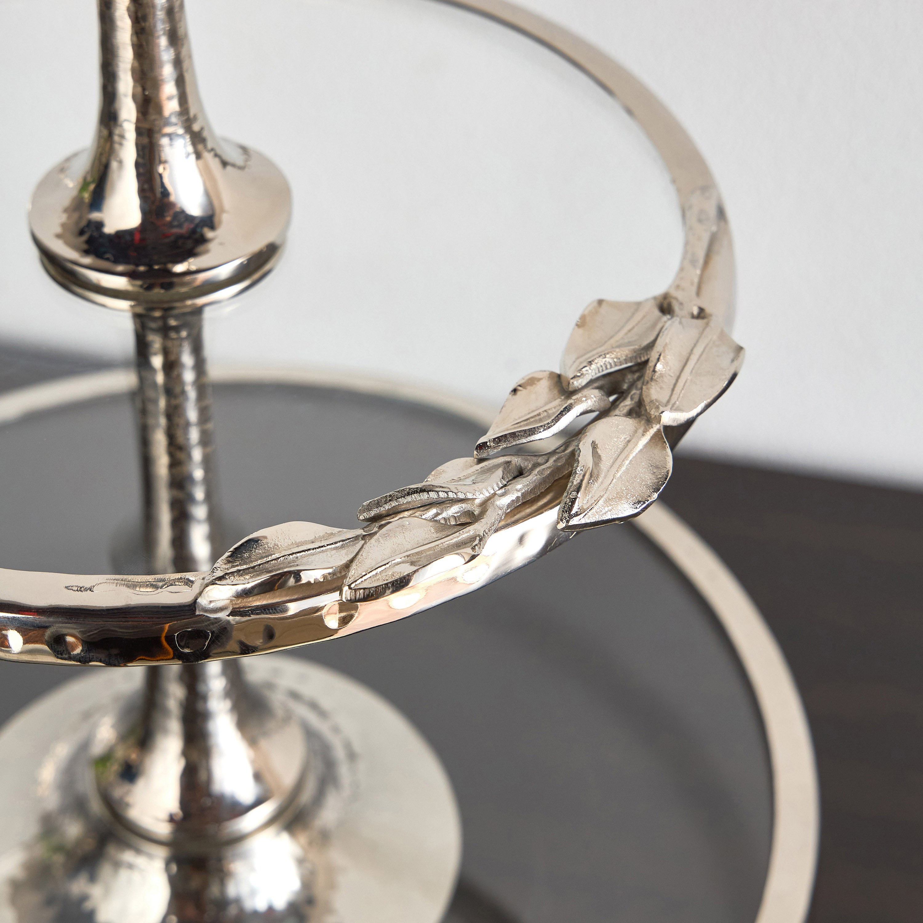 Two-Tier Glass Decorative Stand - 35x38 cm-household-decor-boxesandtrays-image-2