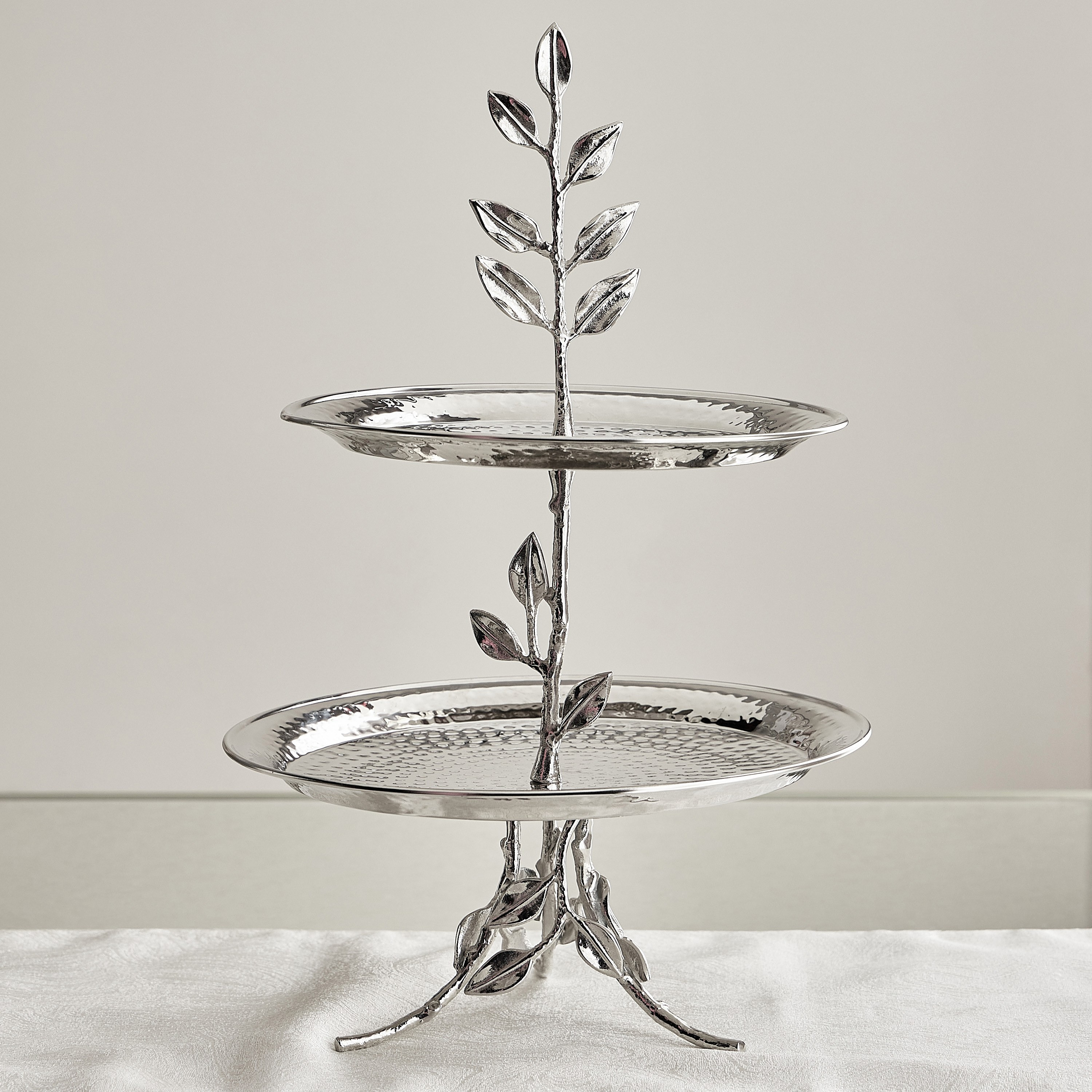 Silver Oak Two-Tier Cake Stand - 29 cm-household-dining-serveware-cakestands-image-1