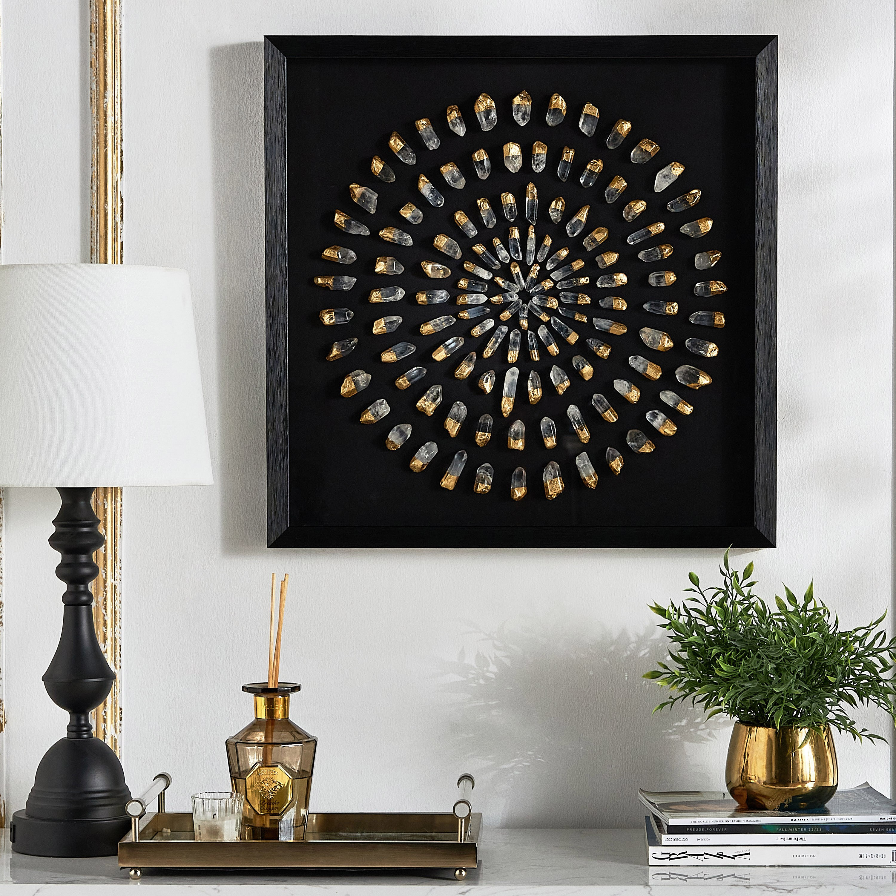 Nabila Decorative Crystal Shadow Box - 60x60 cm-household-walldecorandmirrors-wallart-image-4
