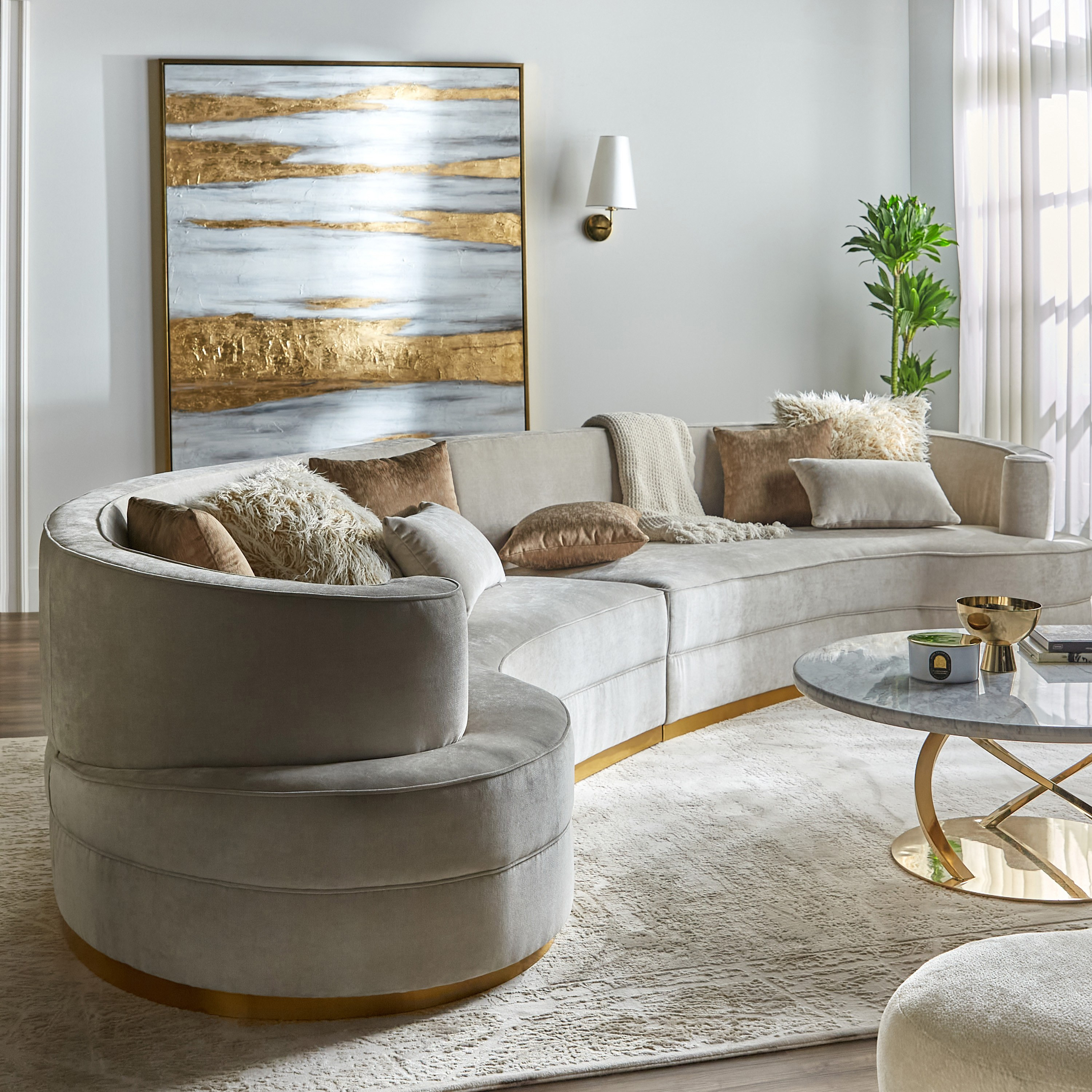 Luxury 2024 curved sofa