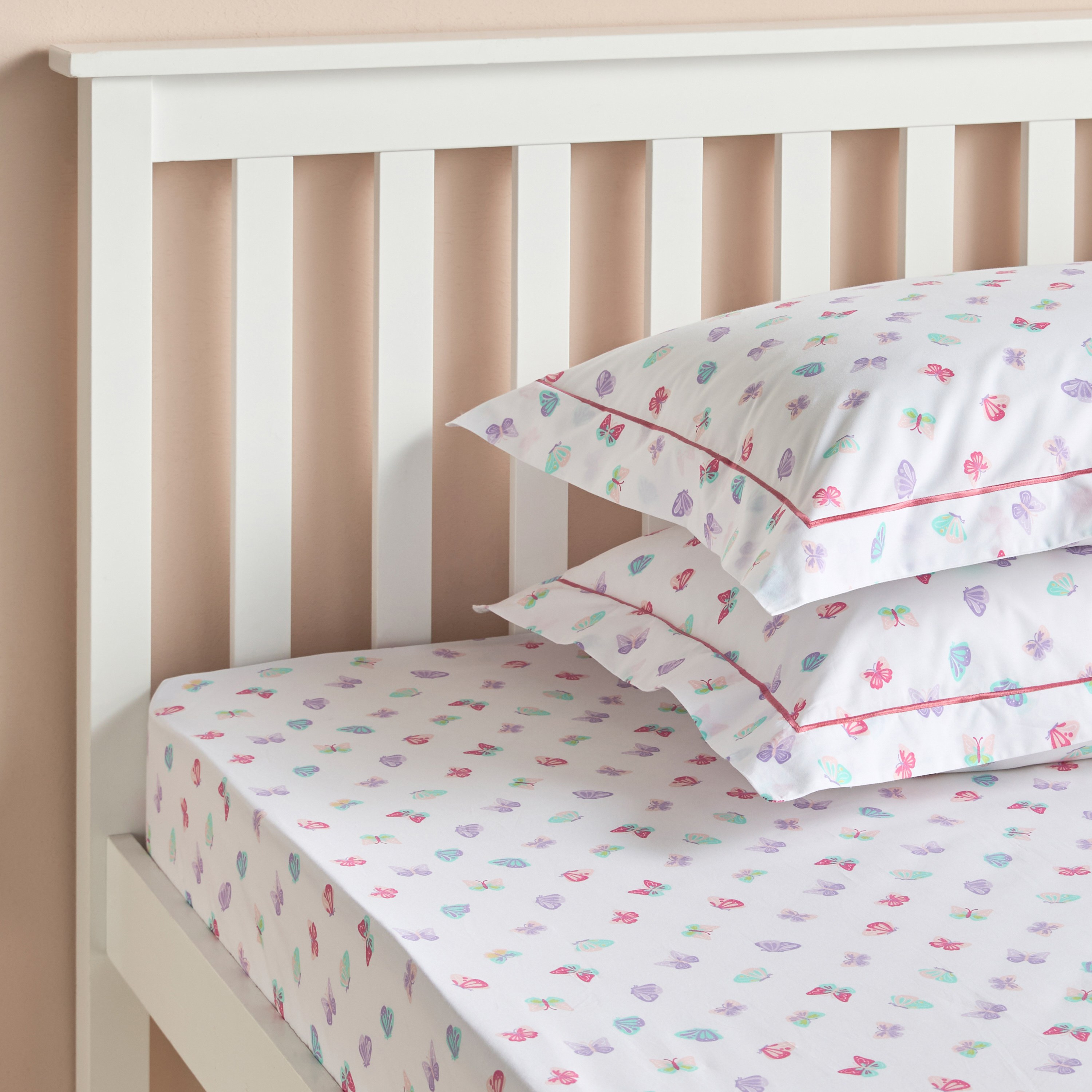 Dreamz Butterfly Cotton 200 Thread Count 2-Piece Pillowcase Set - 50x75 cm-babyandkids-beddingandwindows-bedding-pillowcases-image-4