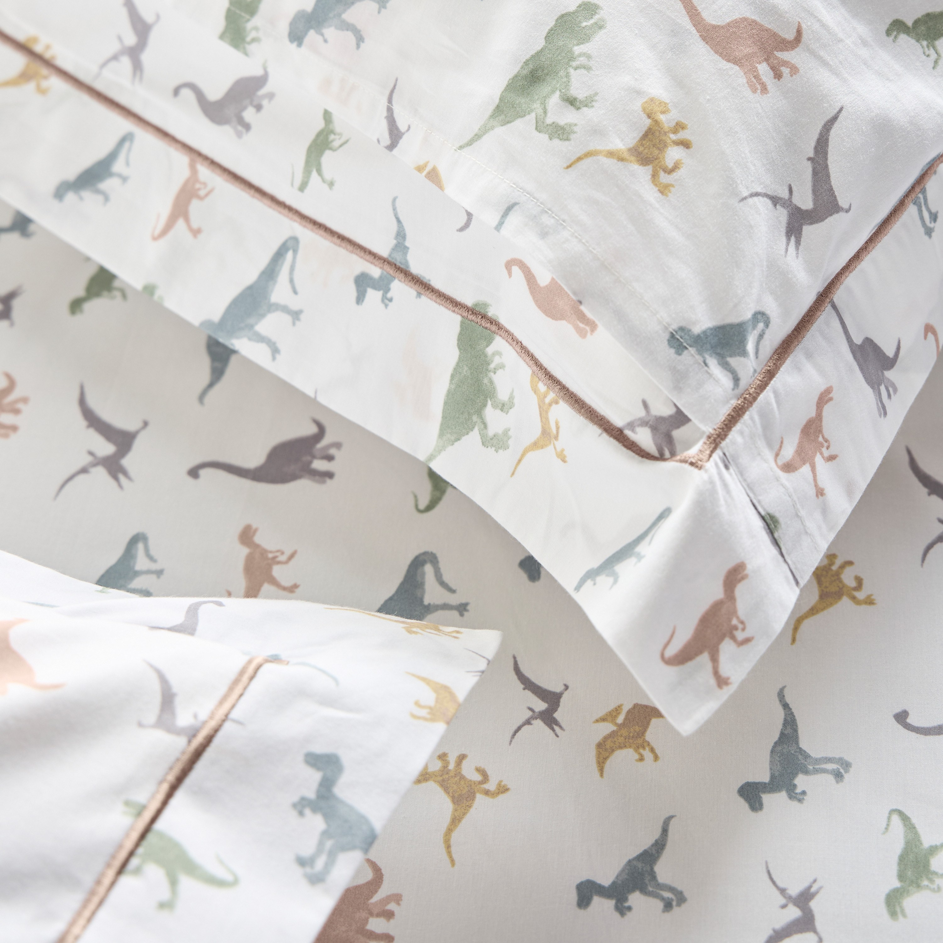 طقم غطاء وسادة قطن بعدد خيوط 200 وطبعات ديناصور - دريمز - قطعتين - 50x75 سم-babyandkids-beddingandwindows-bedding-pillowcases-image-3