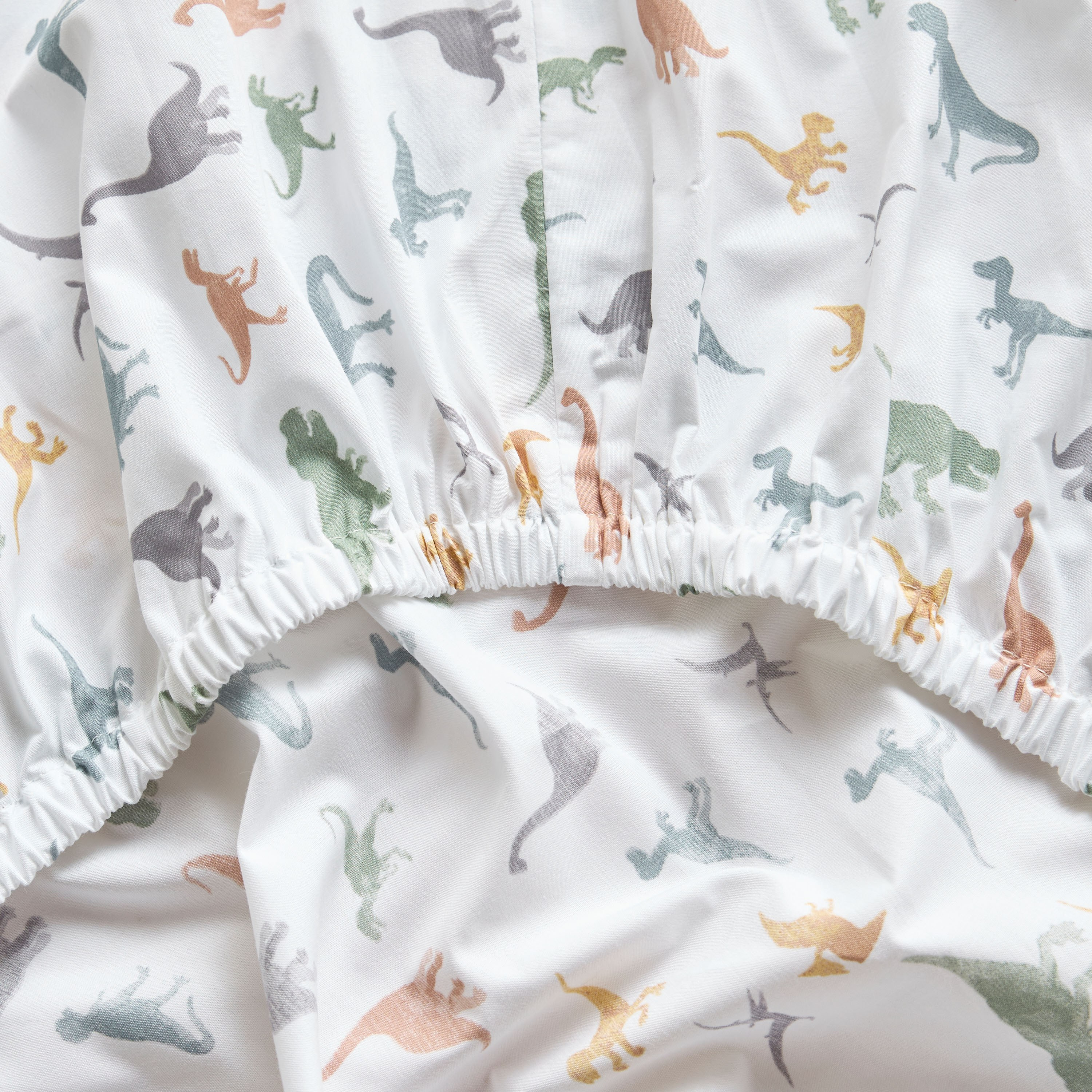 Dreamz Dinosaur Print Cotton 200 Thread Count Single Fitted Sheet - 90x200 cm-babyandkids-beddingandwindows-bedding-fittedandflatsheets-image-3