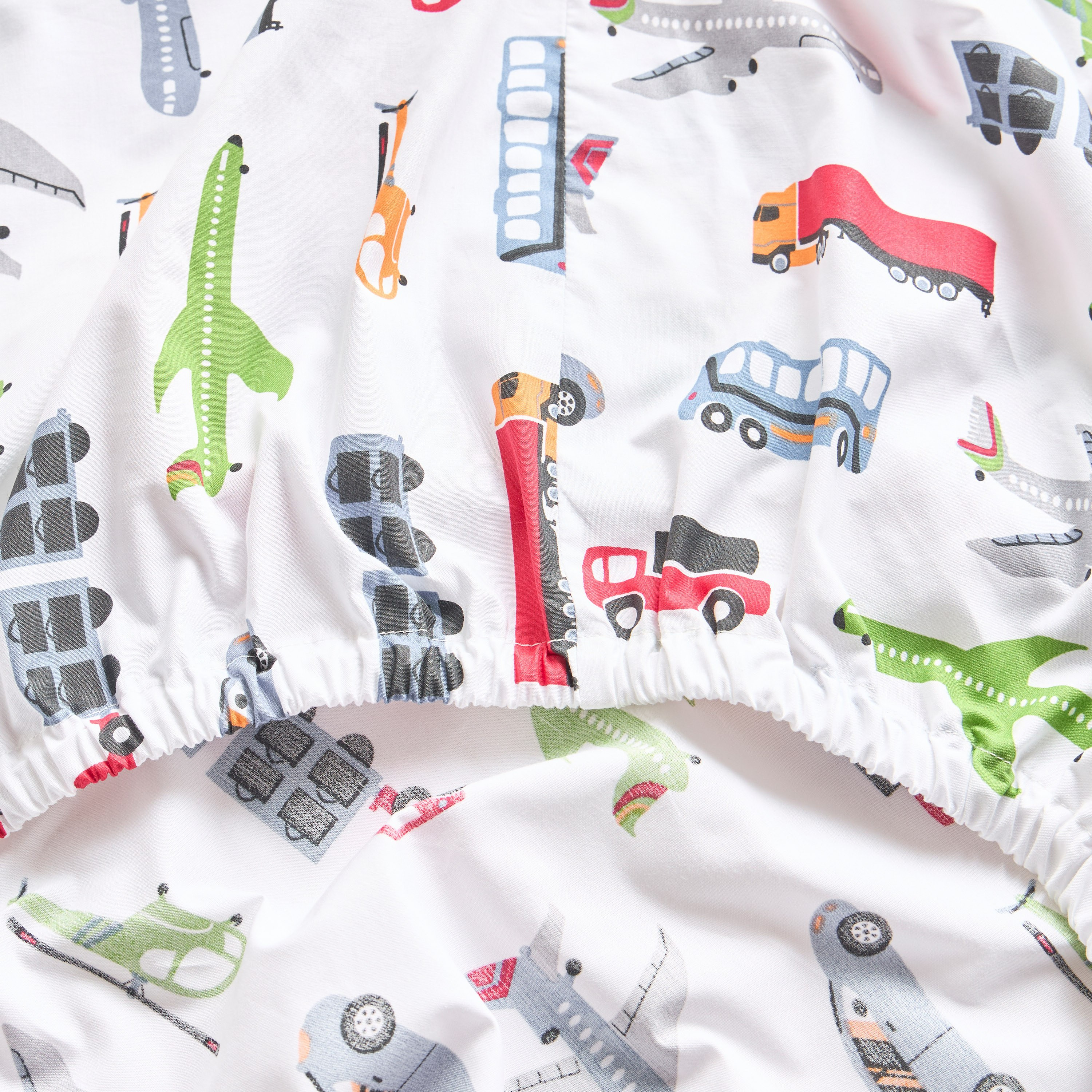 Dreamz Transportation Cotton 200 Thread Count Full Fitted Sheet - 120x200 cm-babyandkids-beddingandwindows-bedding-fittedandflatsheets-image-3