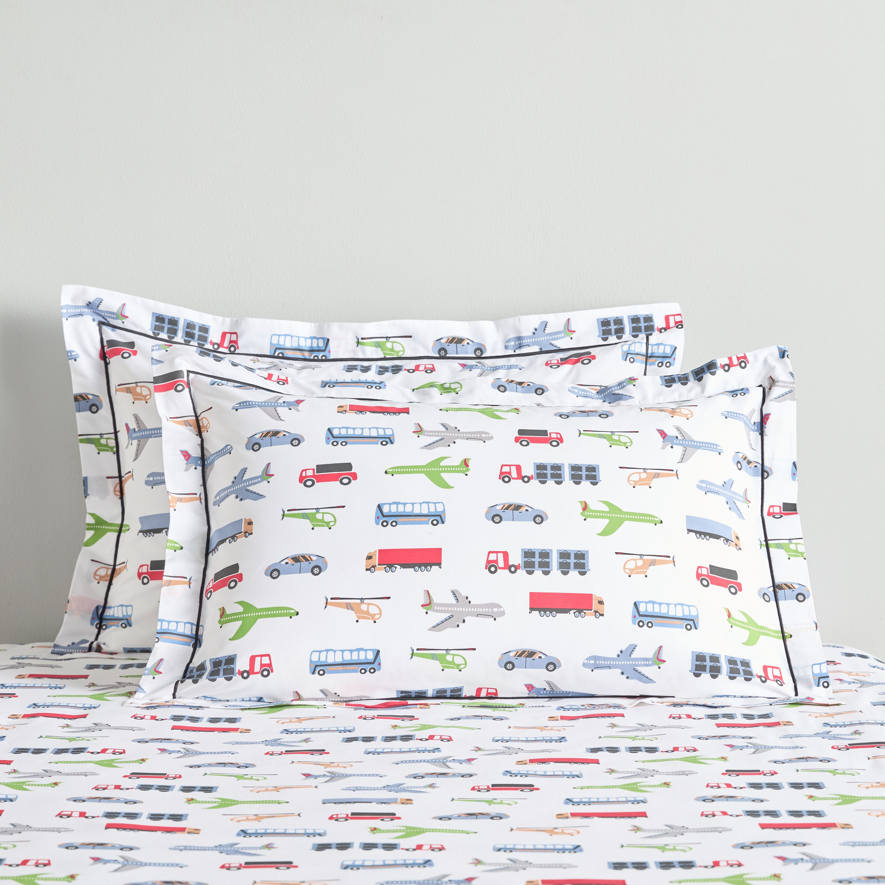 Dreamz Transportation Cotton 200 Thread Count 2-Piece Pillowcase Set - 50x75 cm