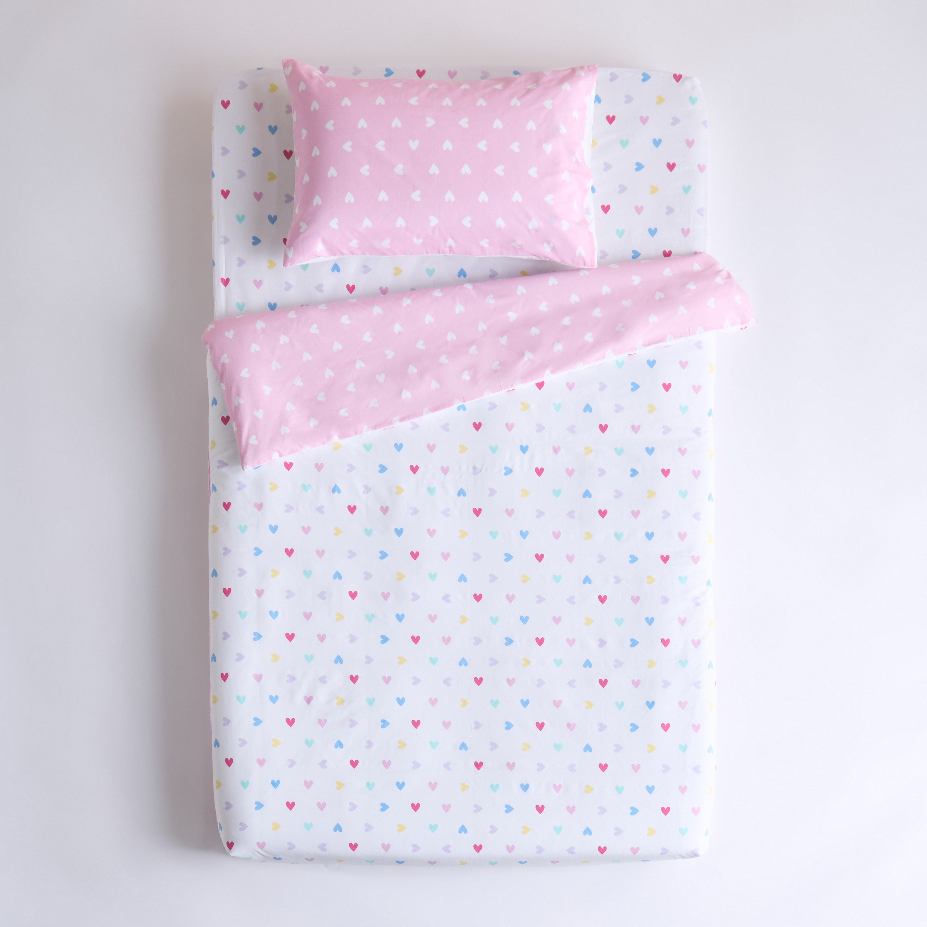 Eco Snuggle Hearts Organic Cotton 200-Piece 2-Piece Single Duvet Cover Set - 135x200 cm-babyandkids-beddingandwindows-bedding-duvetcovers-image-4