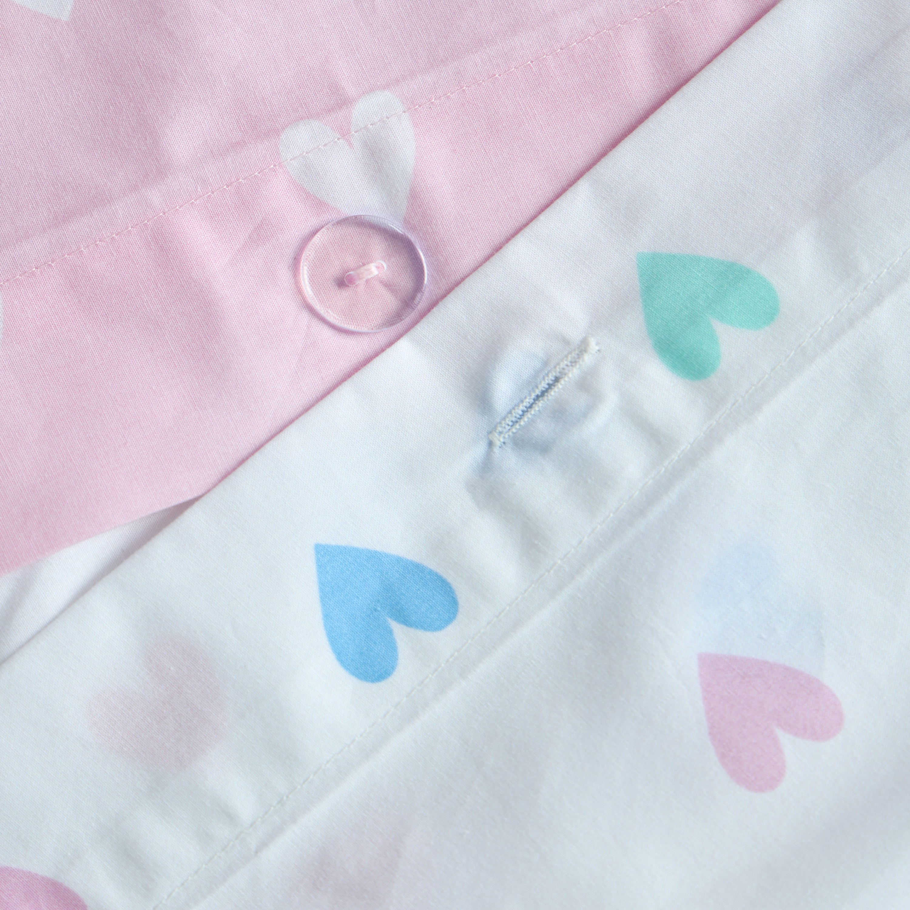 Eco Snuggle Hearts Organic Cotton 200-Piece 2-Piece Single Duvet Cover Set - 135x200 cm-babyandkids-beddingandwindows-bedding-duvetcovers-image-6