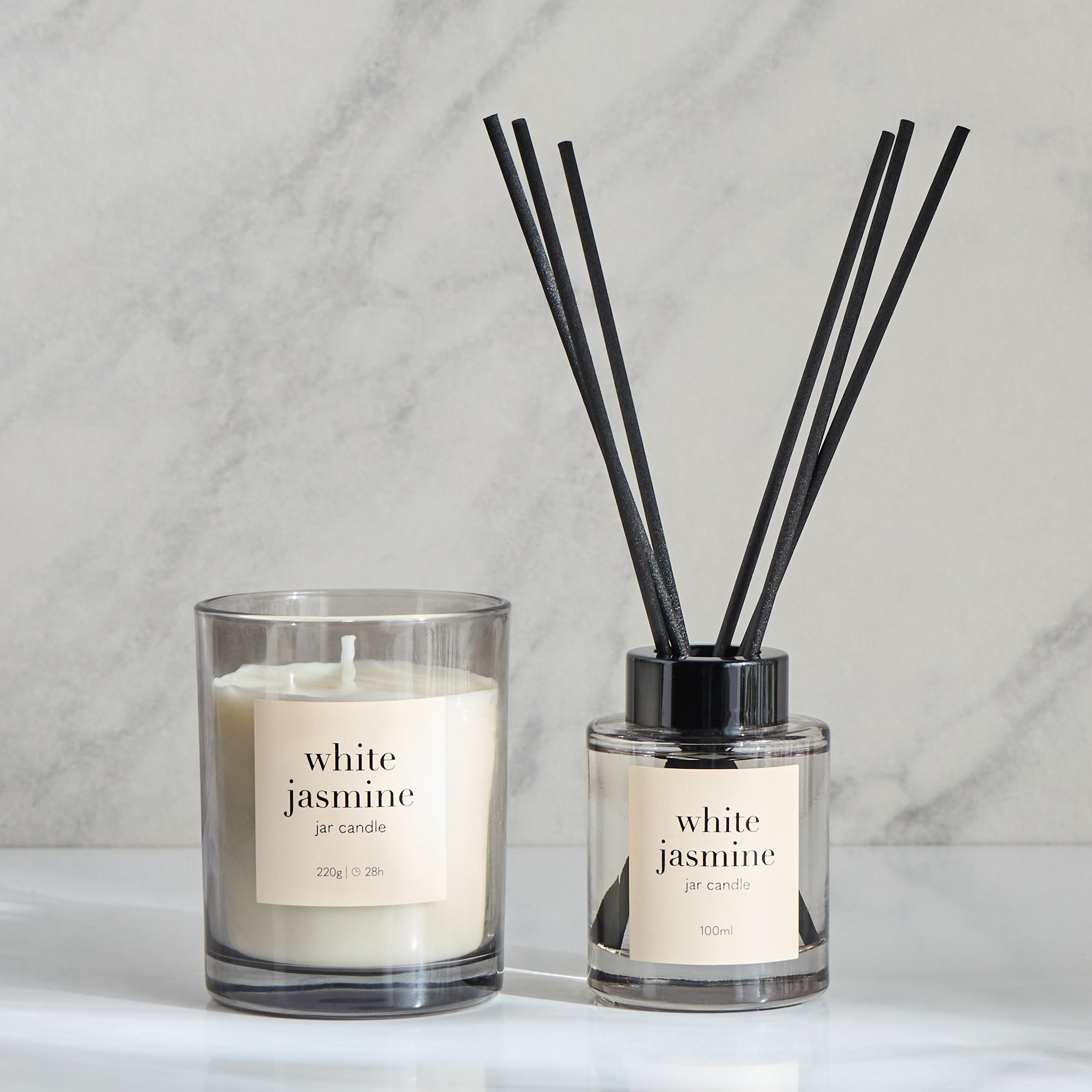 Asasi White Jasmine Scented Jar Candle and Diffuser Gift Set-household-giftingaccessories-giftings-image-1