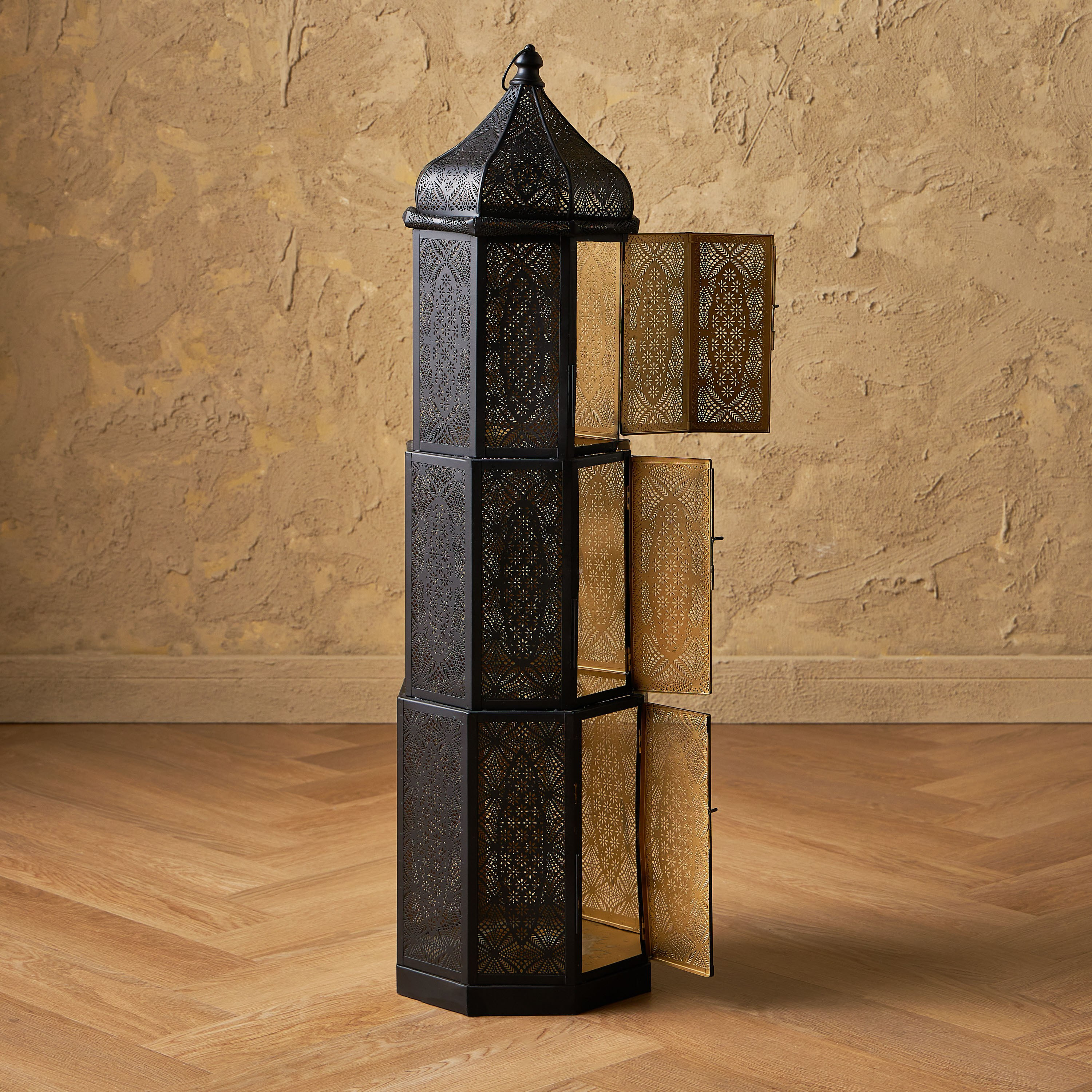 Layal Domex 3-Floor Metal Lantern - 93 cm-household-decor-candleholdersandlanterns-image-2