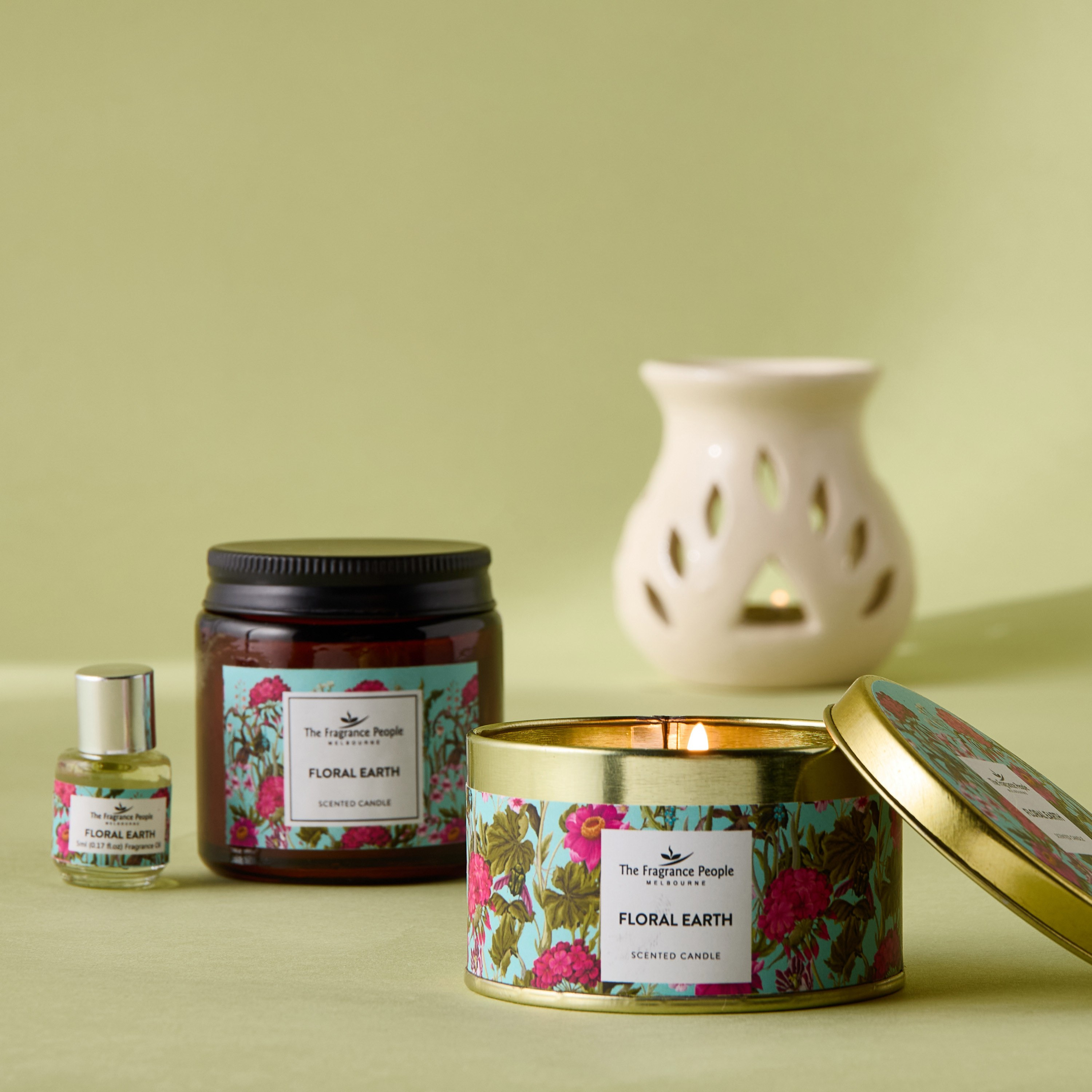 Classic Floral Earth Fragrance Oil Burner Set - 5 ml-household-homefragrance-burners-image-4