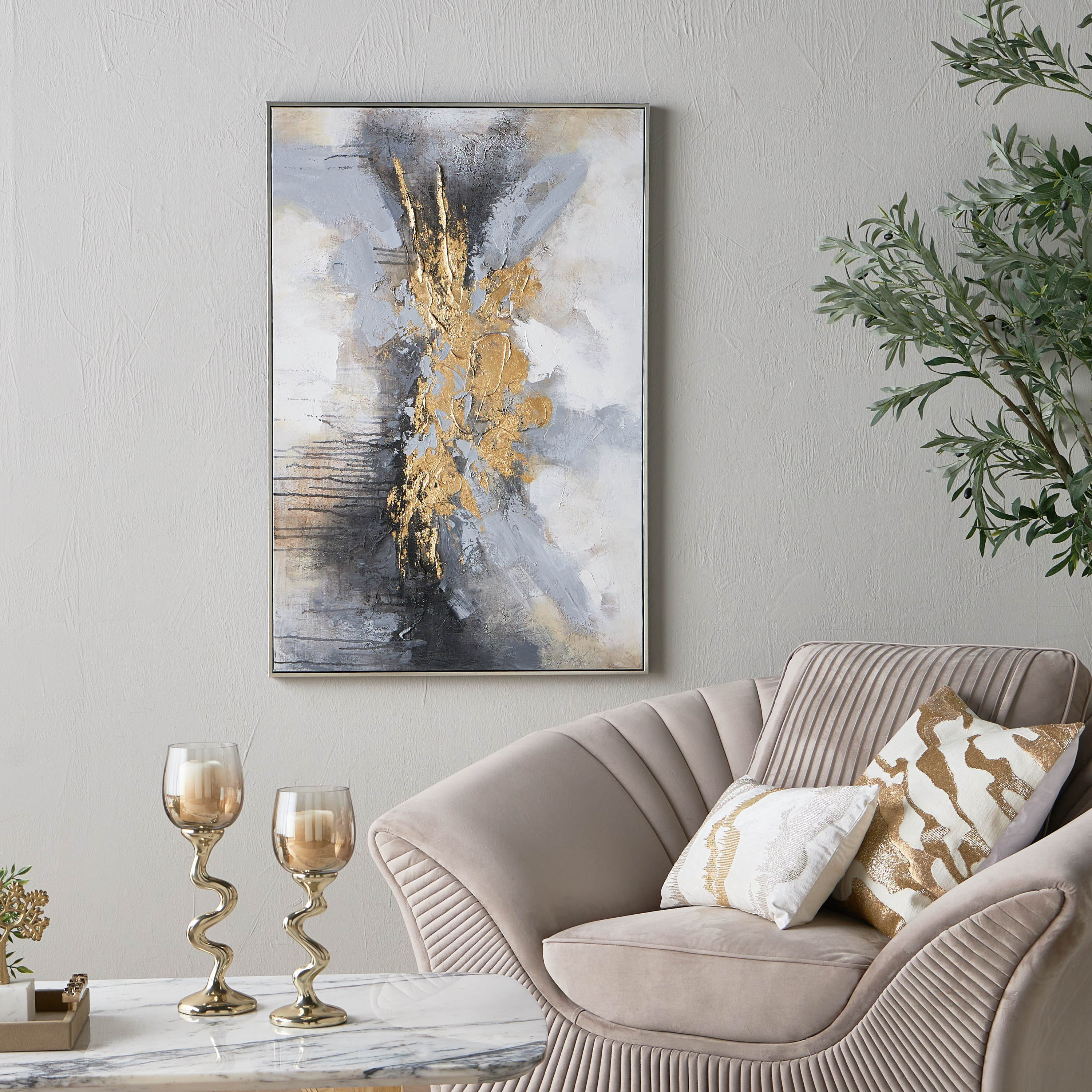 زينة حائط كانفاس مؤطرة مرسومة يدويًا - ريما - 120x80 سم-household-walldecorandmirrors-wallart-image-5