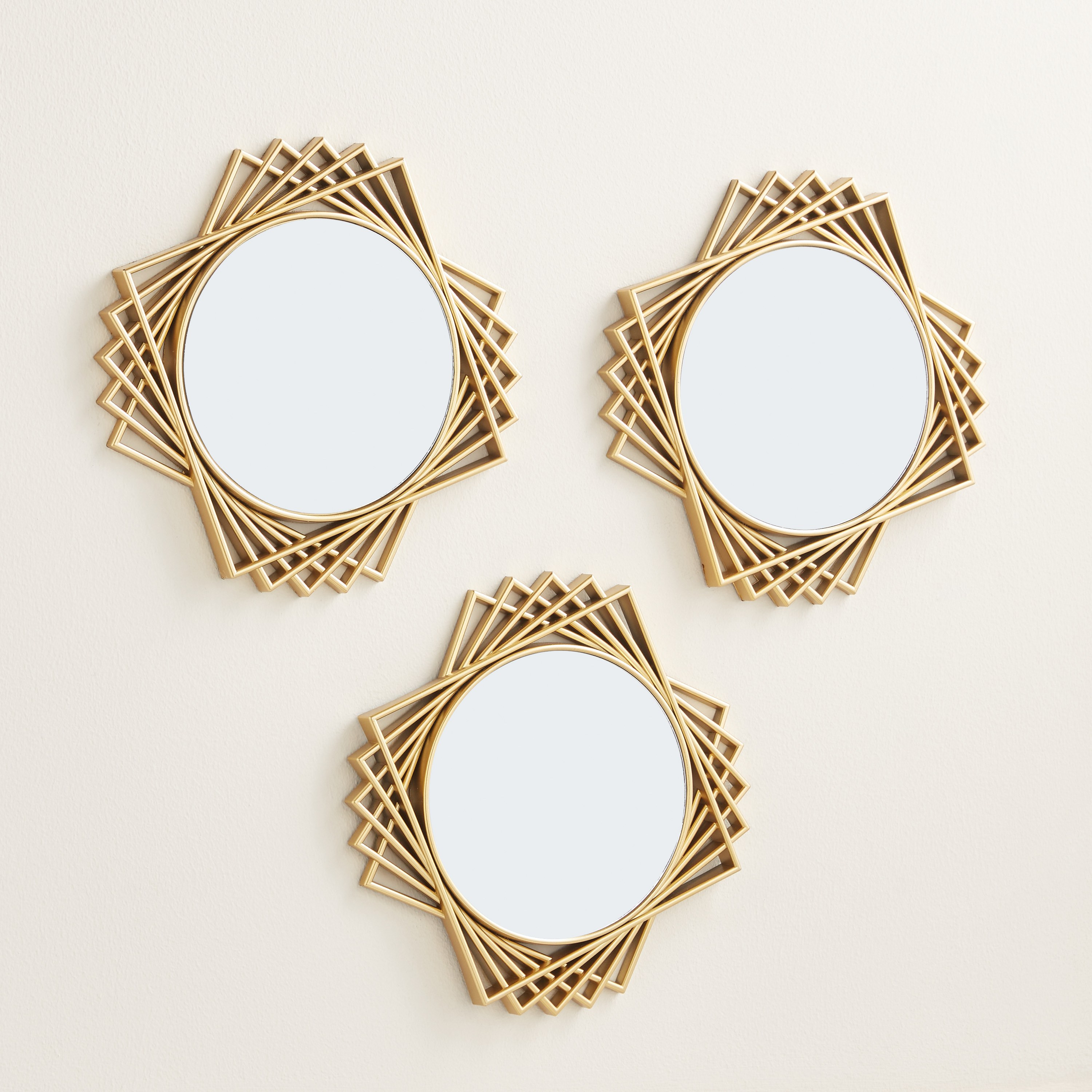Xolani 3-Piece Mirrored Decorative Wall Accent Set - 25x25 cm-household-walldecorandmirrors-wallaccents-image-1
