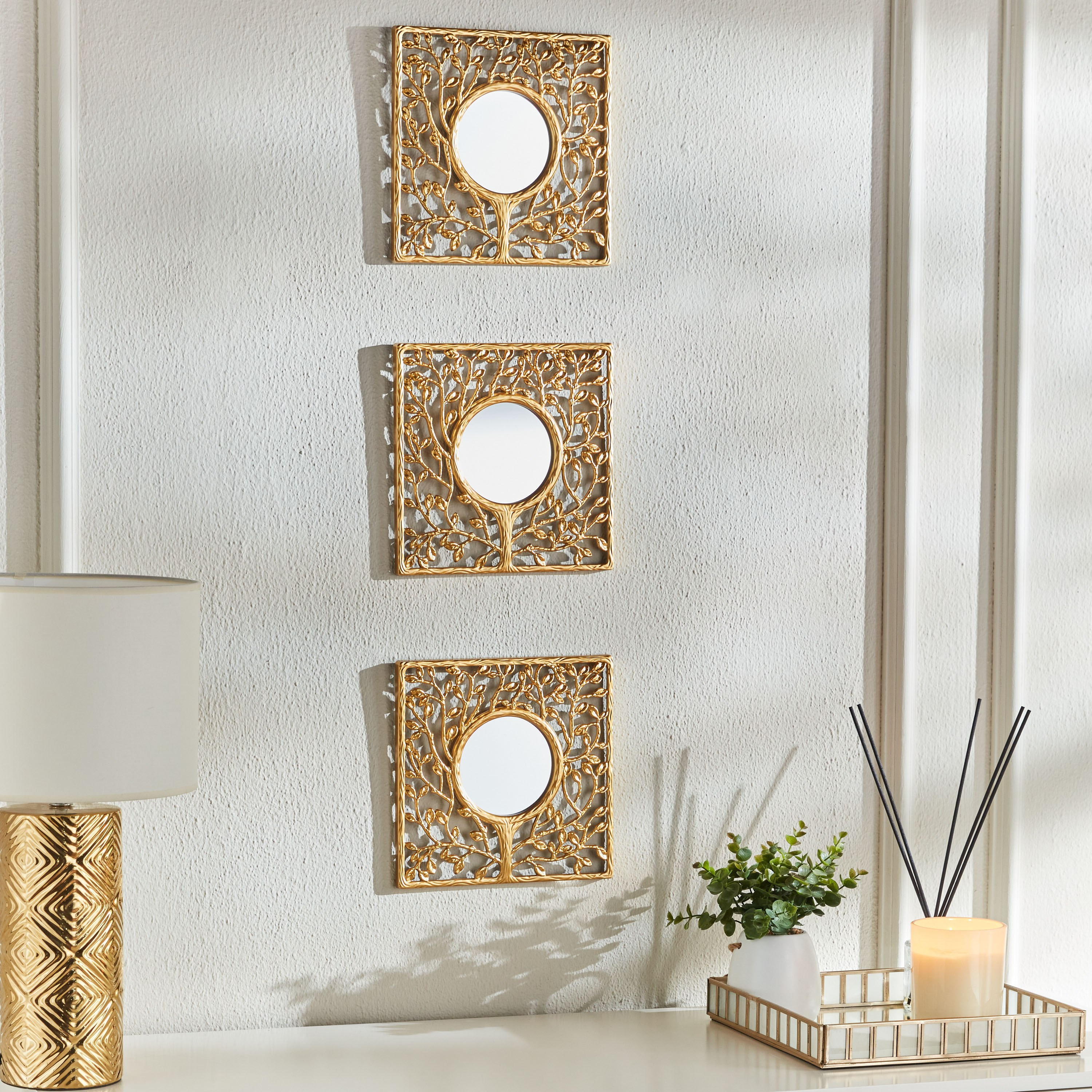 Tanisha 3-Piece Mirrored Decorative Wall Accent Set - 25x25 cm-household-walldecorandmirrors-wallaccents-image-4