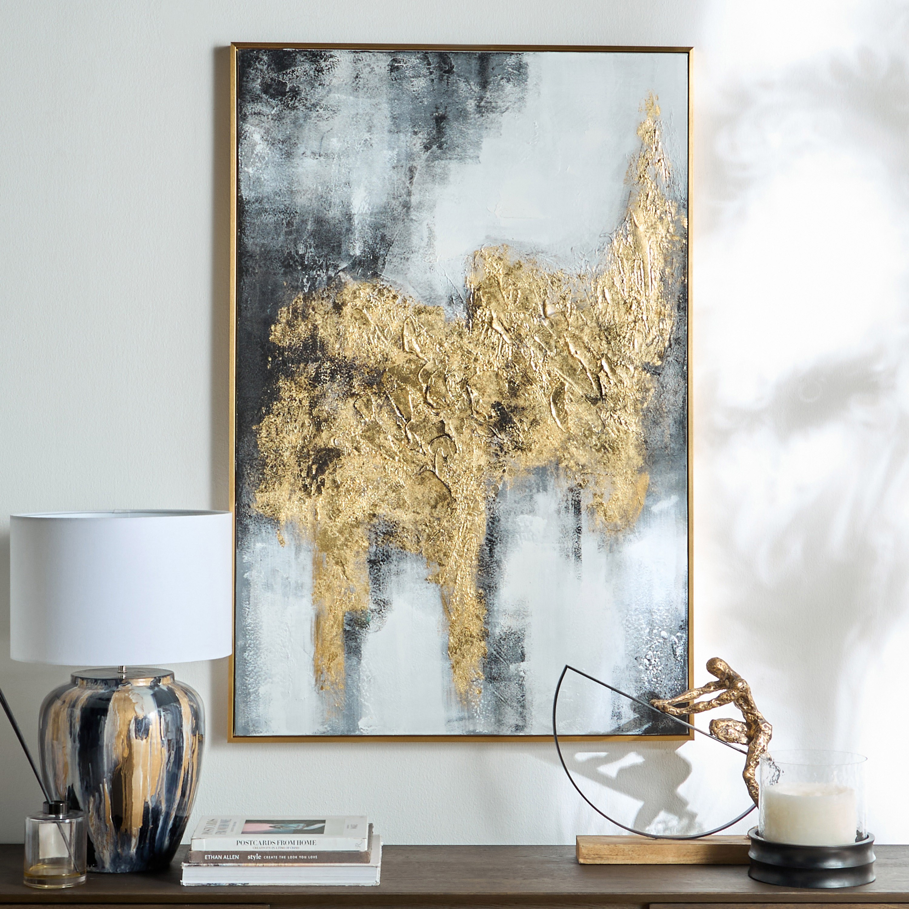 زينة حائط كانفاس مؤطرة مرسومة يدويًا - رانا - 80x120 سم-household-walldecorandmirrors-wallart-image-4