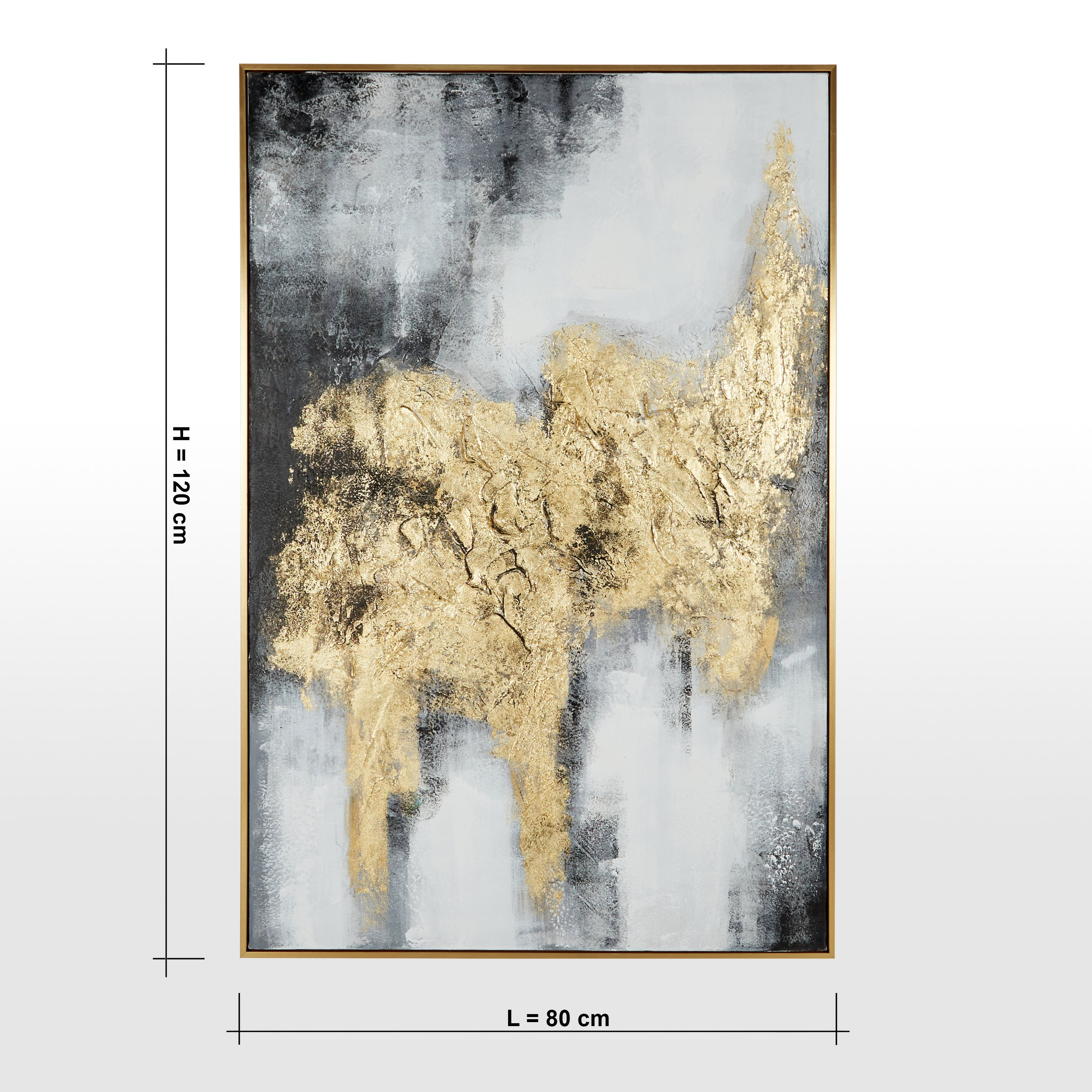 زينة حائط كانفاس مؤطرة مرسومة يدويًا - رانا - 80x120 سم-household-walldecorandmirrors-wallart-image-5